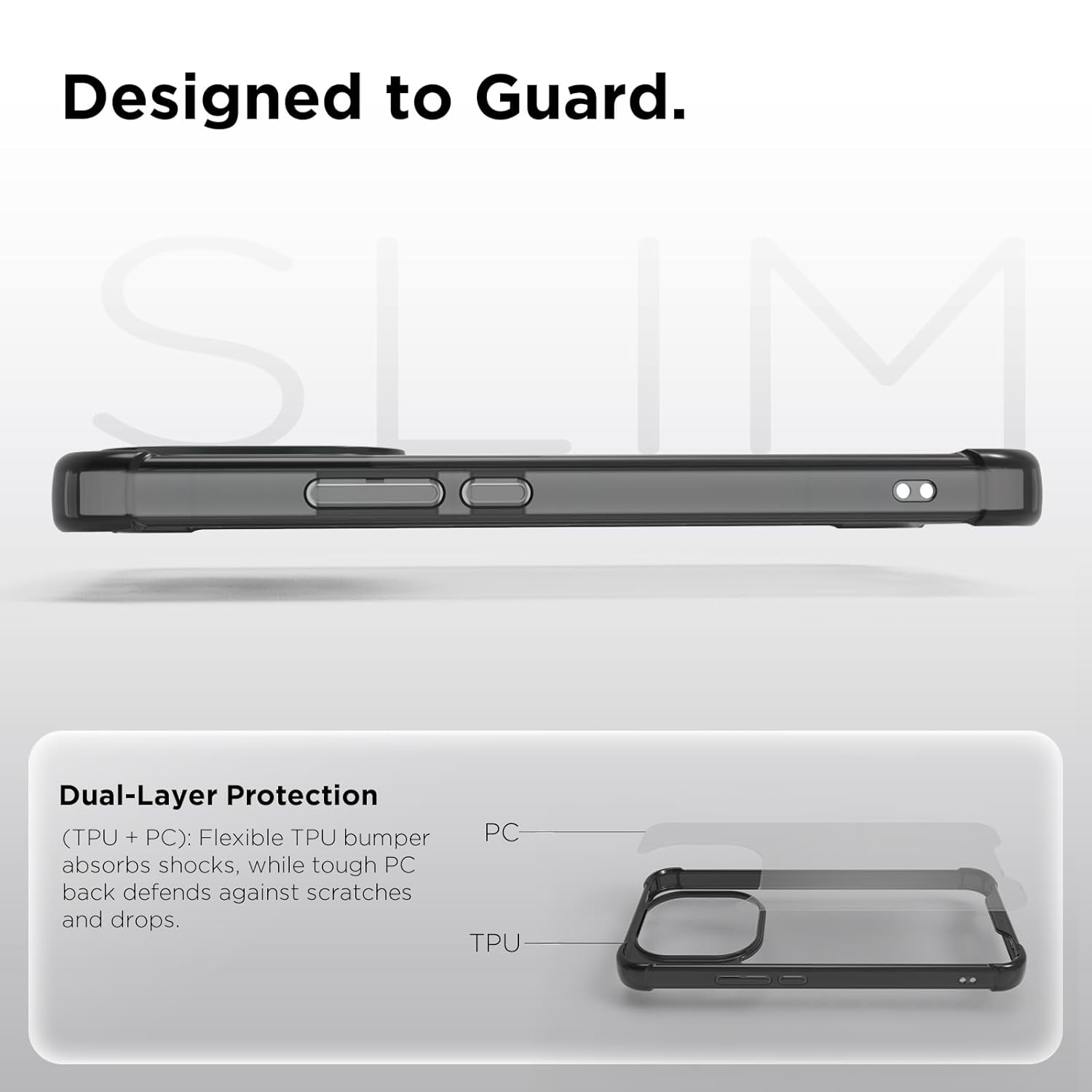 iQOO 15 5G Back Cover Case | Clear Hybrid - Clear Smoke