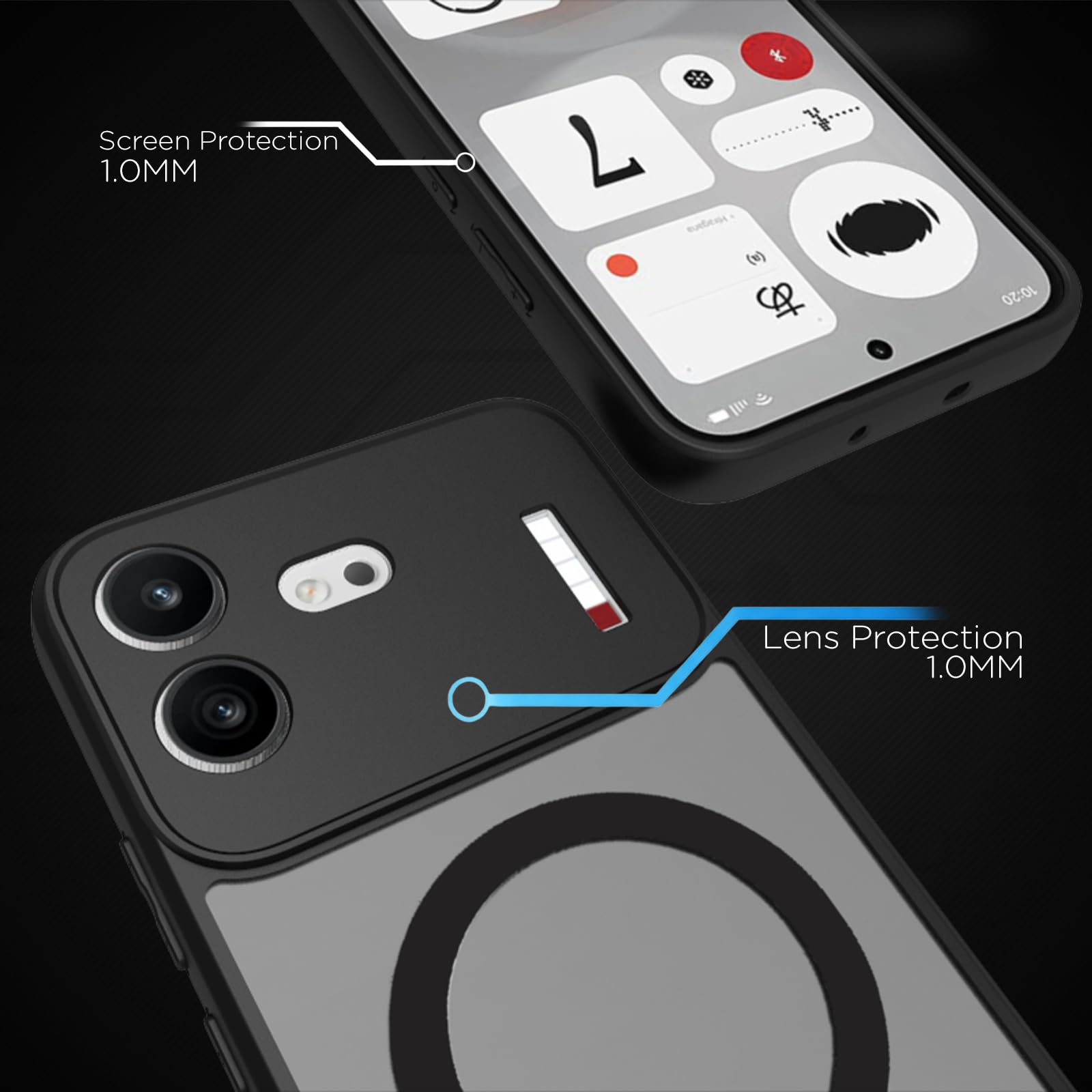 Nothing Phone 4b Back Cover Case | Sleek Hybrid - Matte Black Magnetic