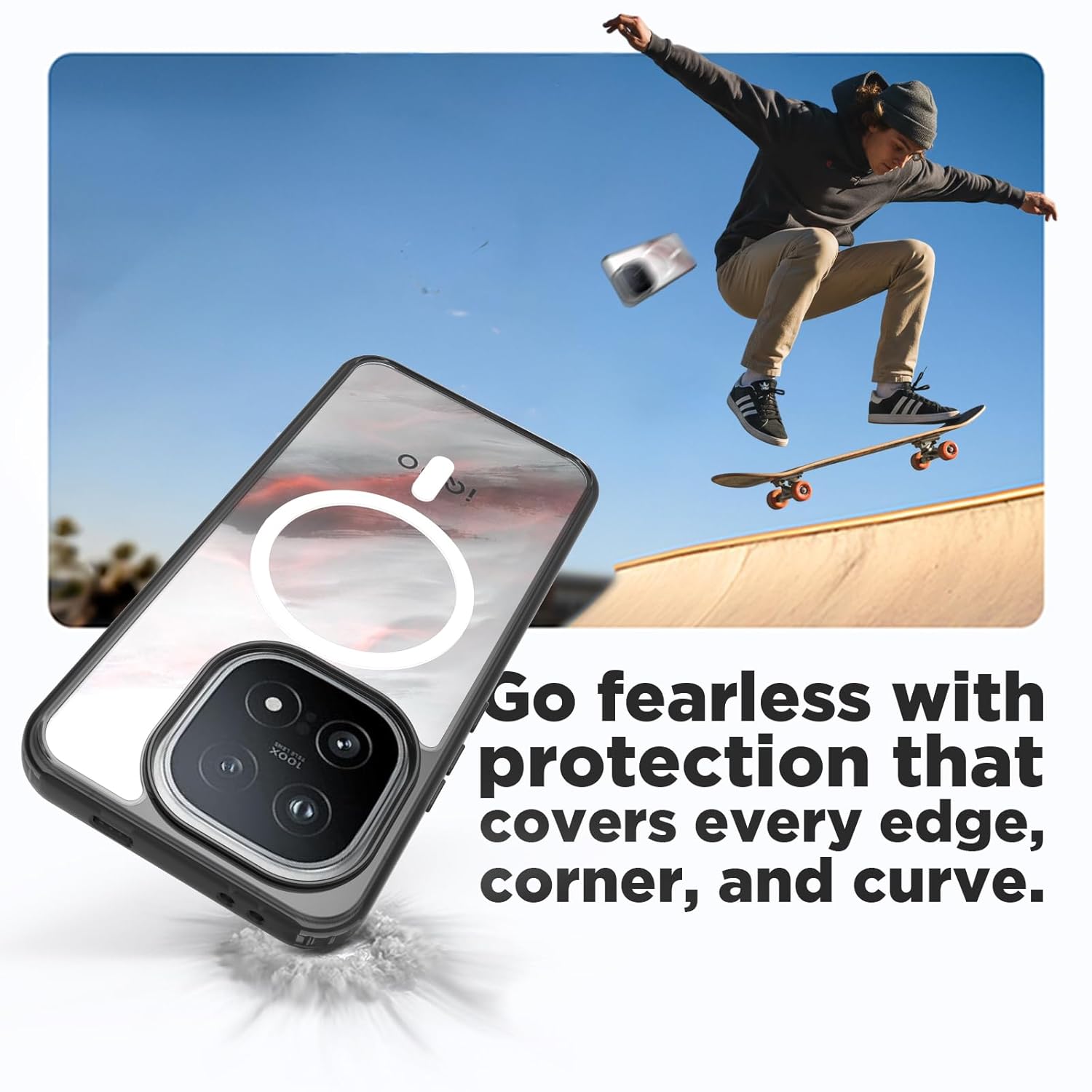 iQOO 15 5G Back Cover Case | Clear Hybrid - Clear Magnetic