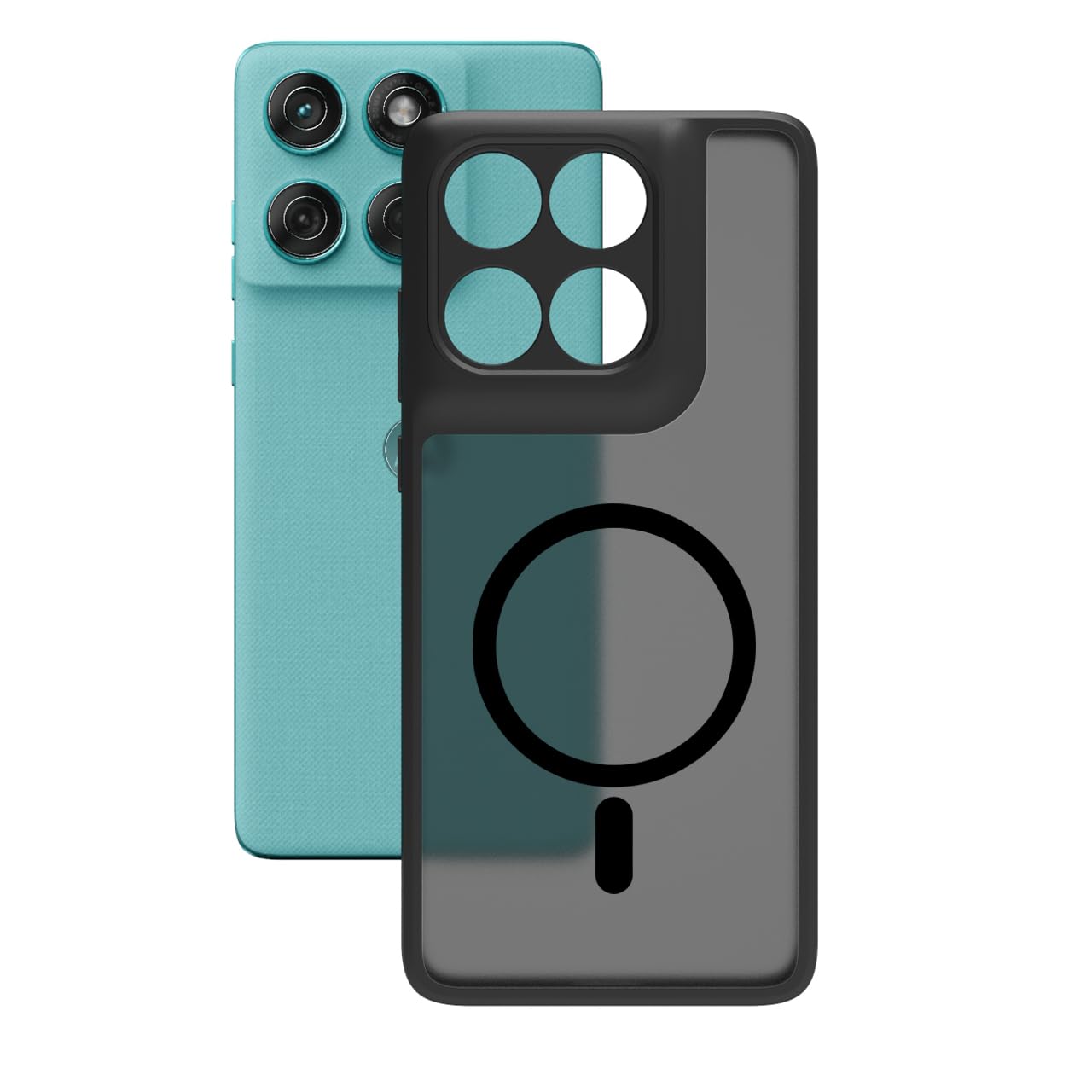 Moto Edge 60 Fusion 5G / Moto Edge 60 5G Back Cover Case | Sleek Hybrid - Matte Black Magnetic