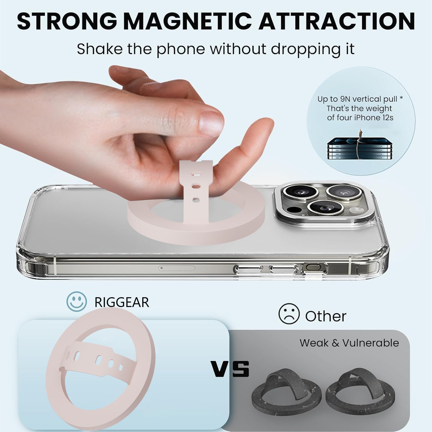 MagSafe Silicone Phone Grip | Finger Loop Holder - Silcy Pink
