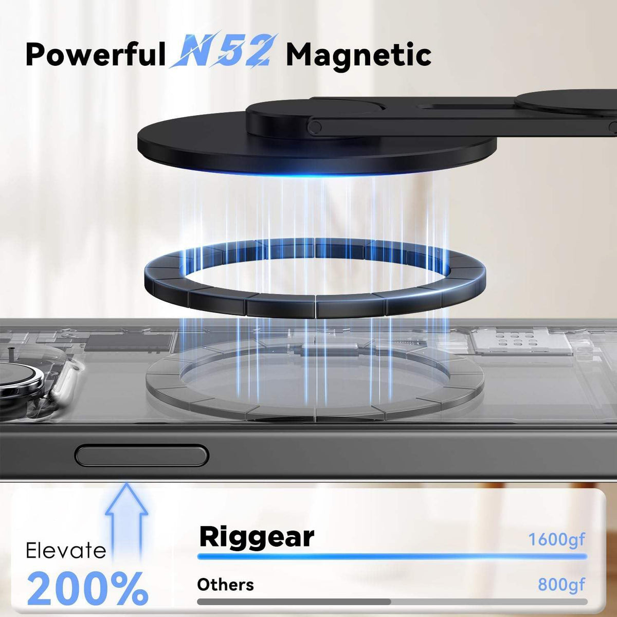 Magnetic Laptop Phone Mount | Black New