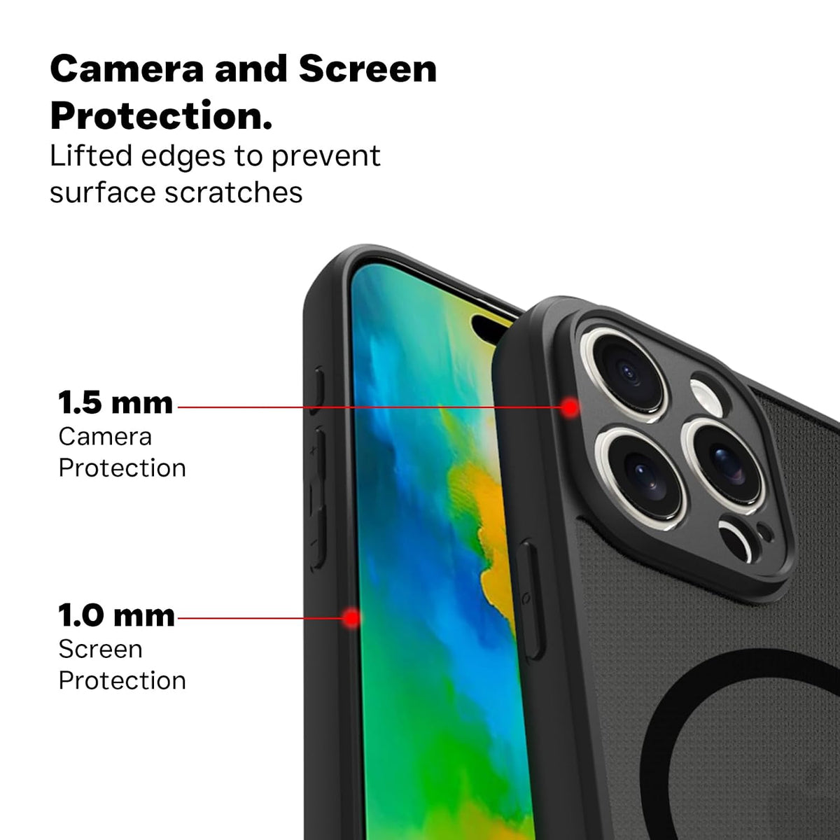 iPhone 16 Pro Max Back Cover Case | Sleek Hybrid - Matte Black Magnetic