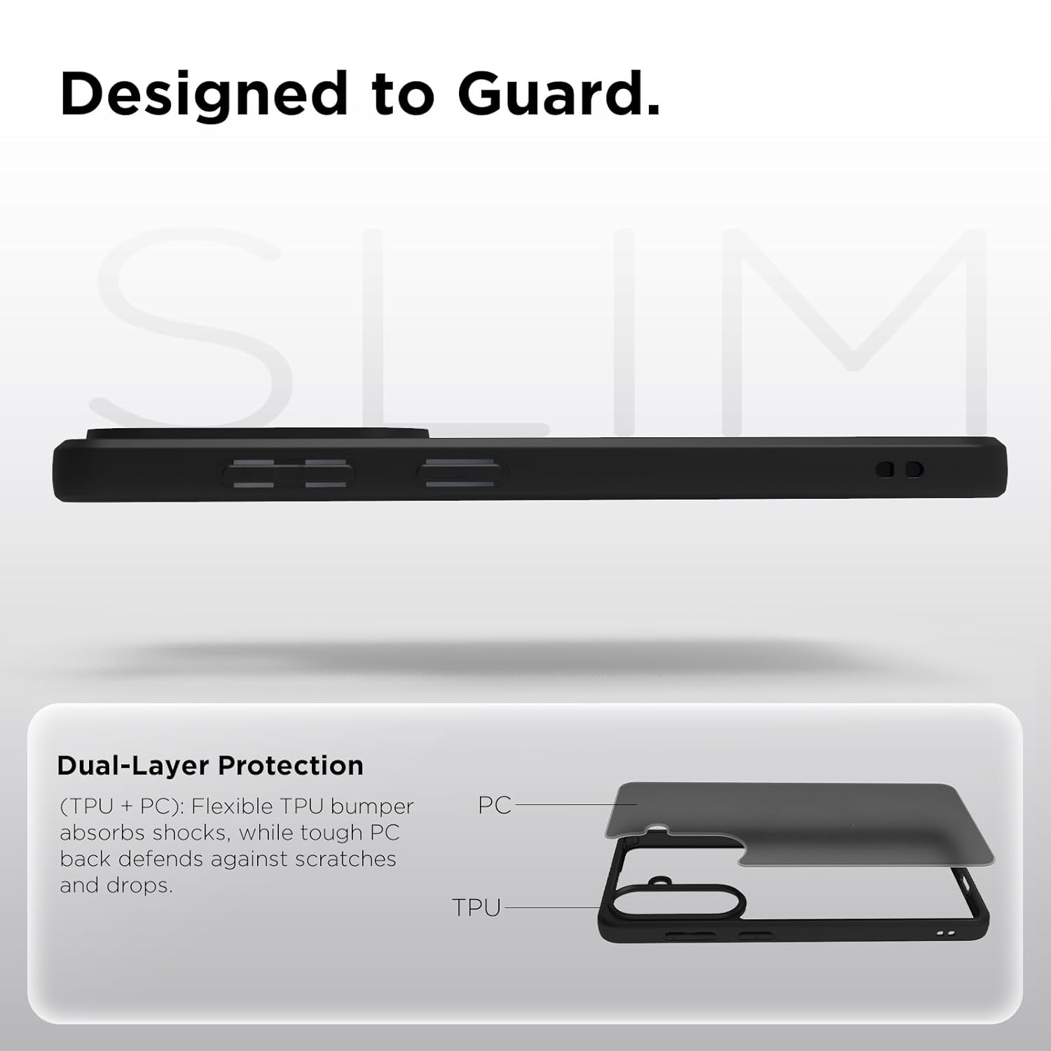 Samsung Galaxy S26 Back Cover Case | Sleek Hybrid - Matte Black