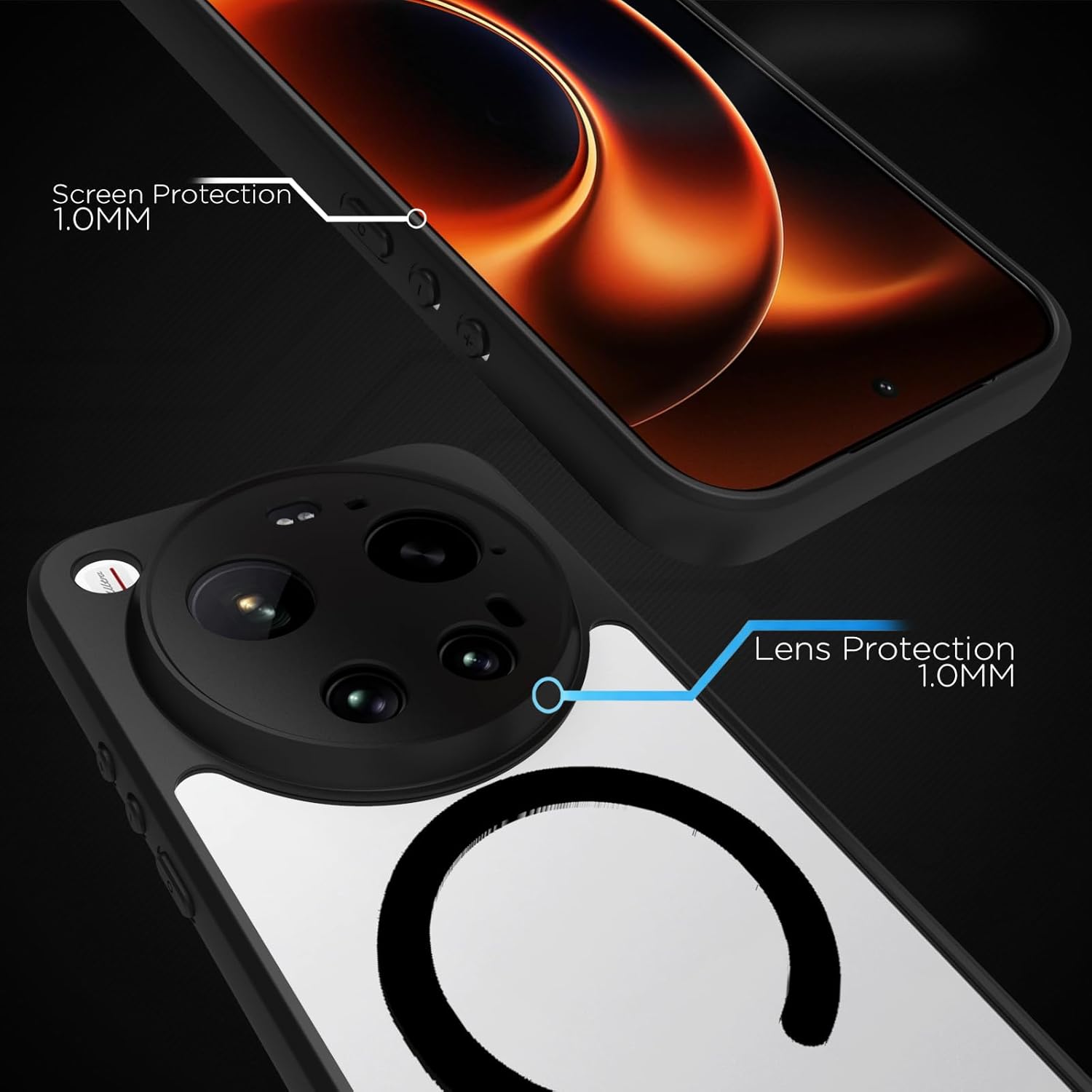 Xiaomi 17 Ultra Back Cover Case | Clear Hybrid - Clear Black Magnetic