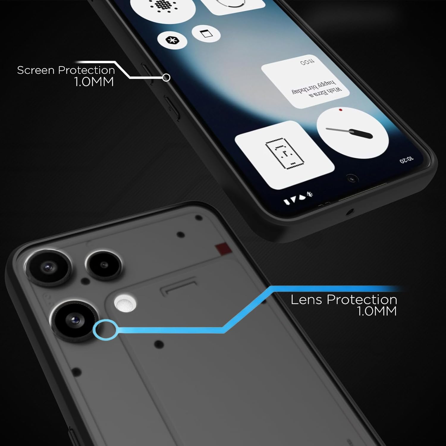 Nothing Phone 3a Lite 5G Back Cover Case | Sleek Hybrid - Smoke Black