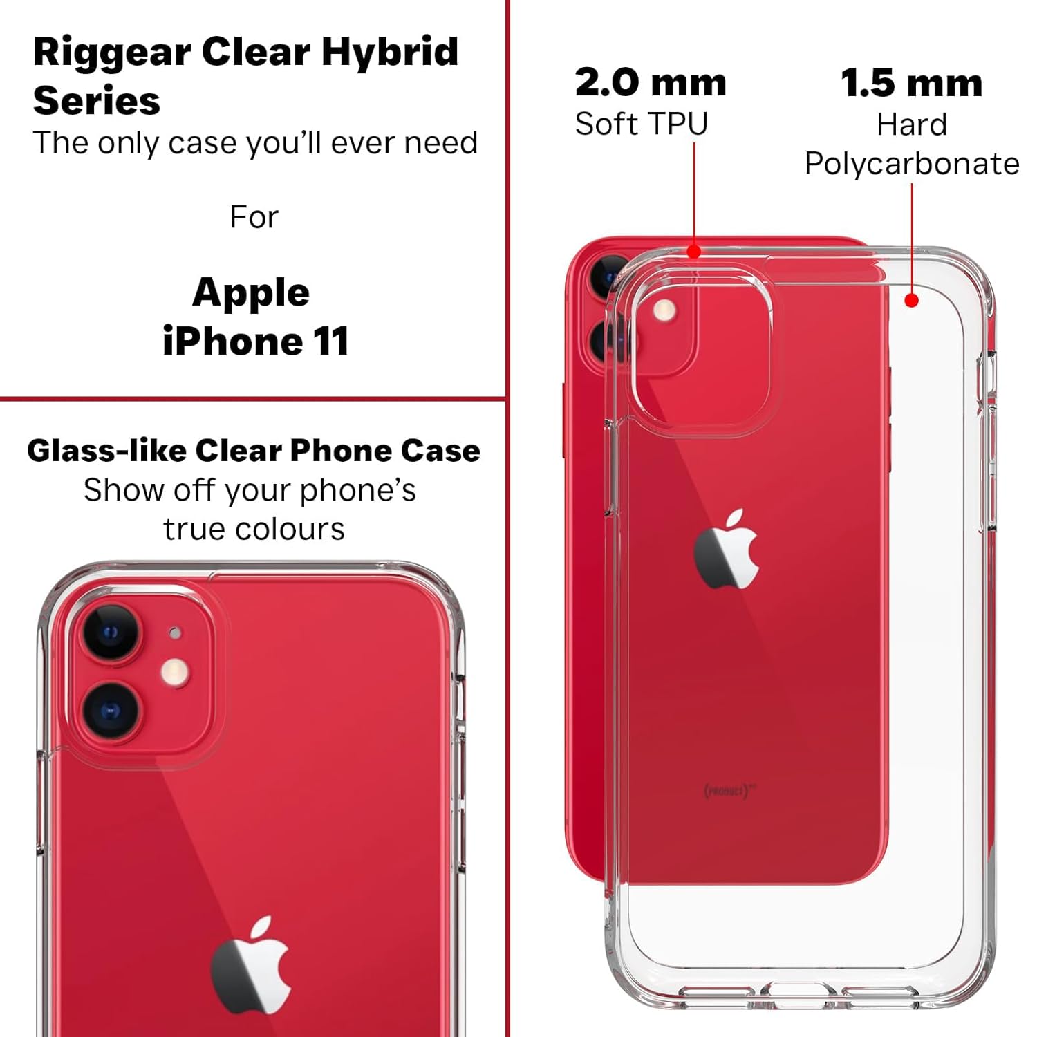 iPhone 11 Back Cover Case | Clear Hybrid - Clear