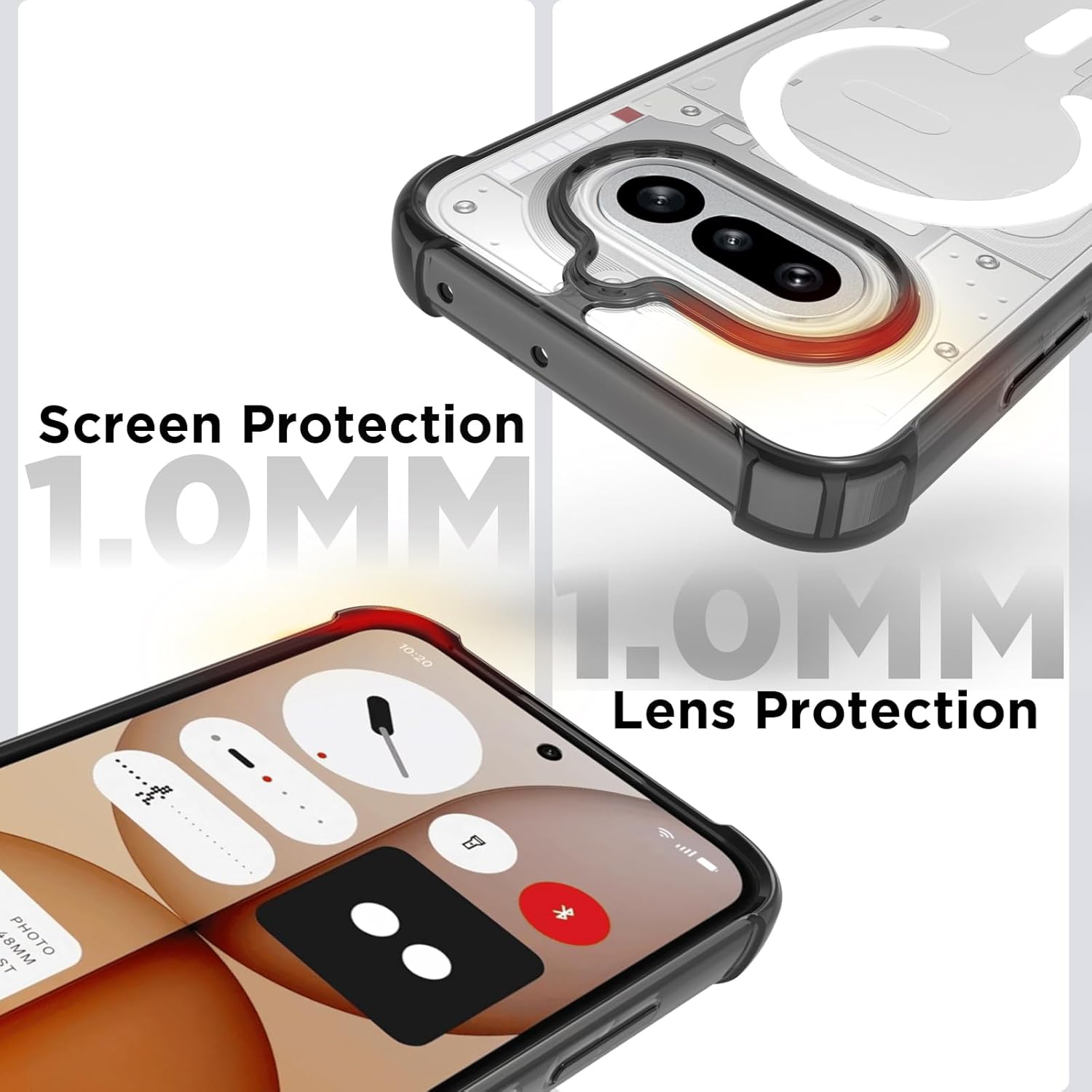 Nothing Phone 4a Back Cover Case | Clear Hybrid - Smoke White Magnetic