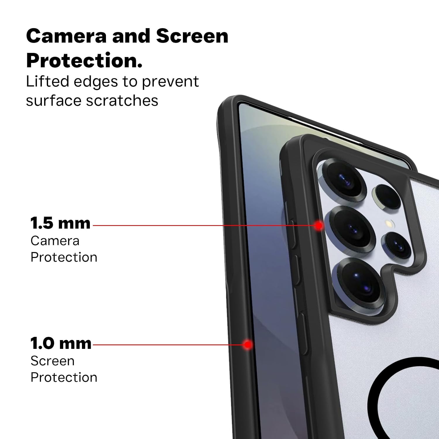 Samsung Galaxy S25 Ultra Back Cover Case | Tough Hybrid - Clear Black Magnetic