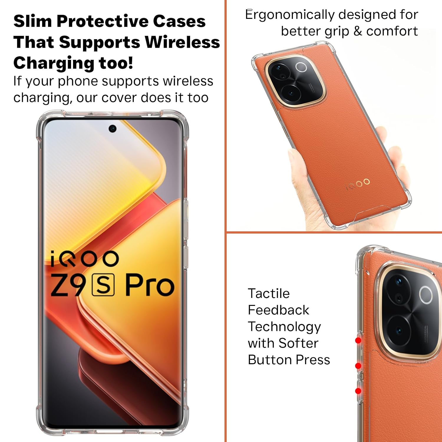 iQOO Z9s Pro/ Vivo T3 Pro Back Cover Case | Sleek Hybrid - Clear