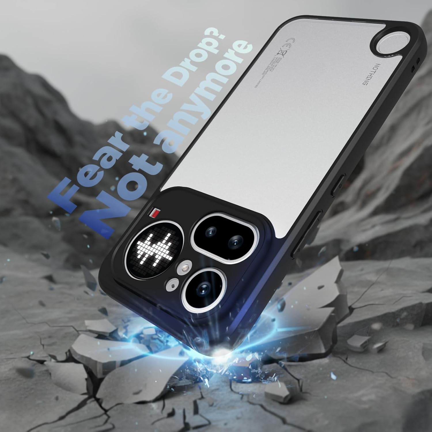 Nothing Phone 4a Pro 5G Back Cover Case | Clear Hybrid - Clear Black