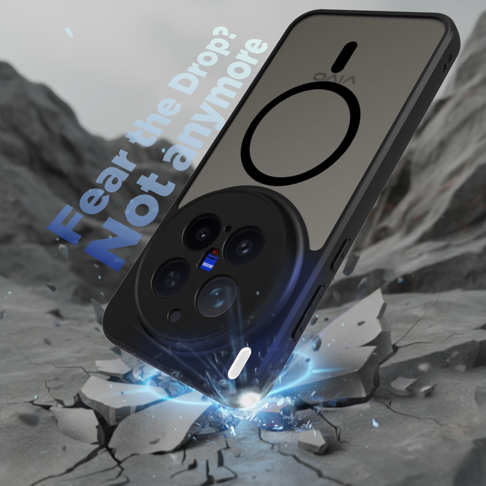 Vivo X300 Pro 5G Back Cover Case | Sleek Hybrid - Matte Black Magnetic