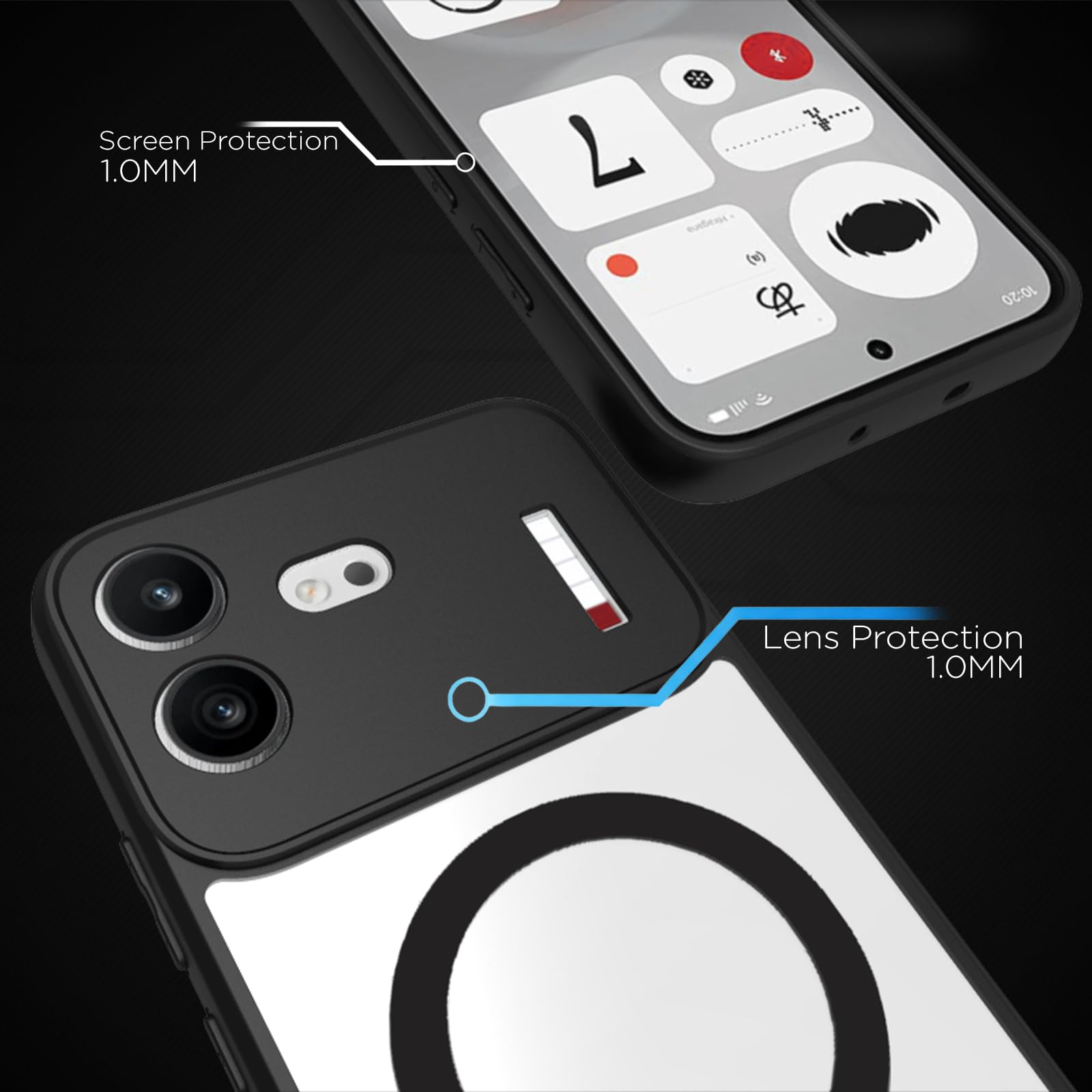 Nothing Phone 4b Back Cover Case | Sleek Hybrid - Clear Black Magnetic