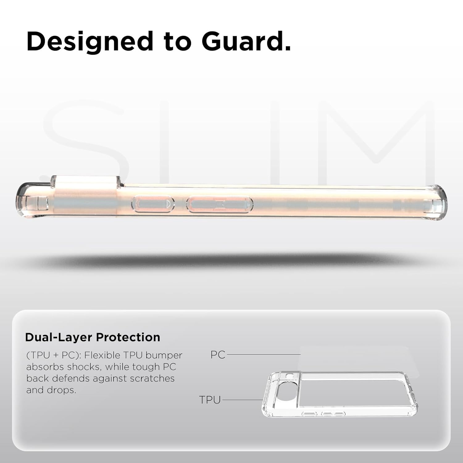 Google Pixel 8 Back Cover Case | Clear Hybrid - Clear