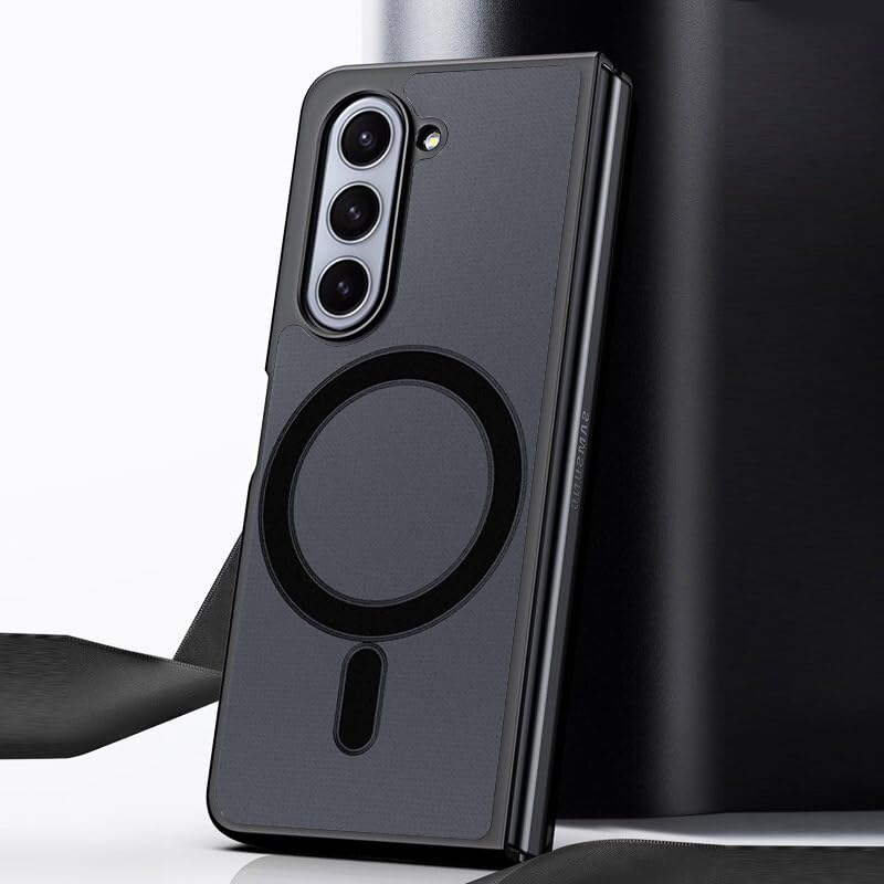 Samsung Galaxy Z Fold 5 Back Cover Case | Sleek Hybrid - Matte Black Magnetic