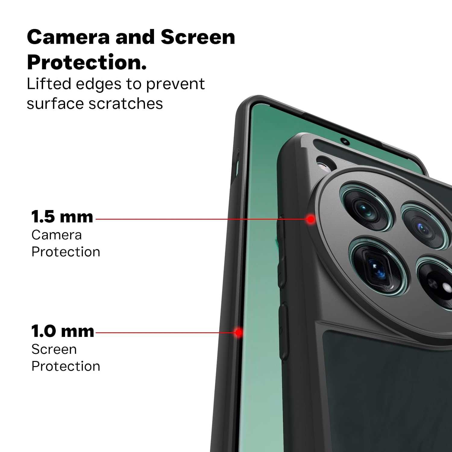 OnePlus 12 Back Cover Case | Sleek Hybrid - Matte Black