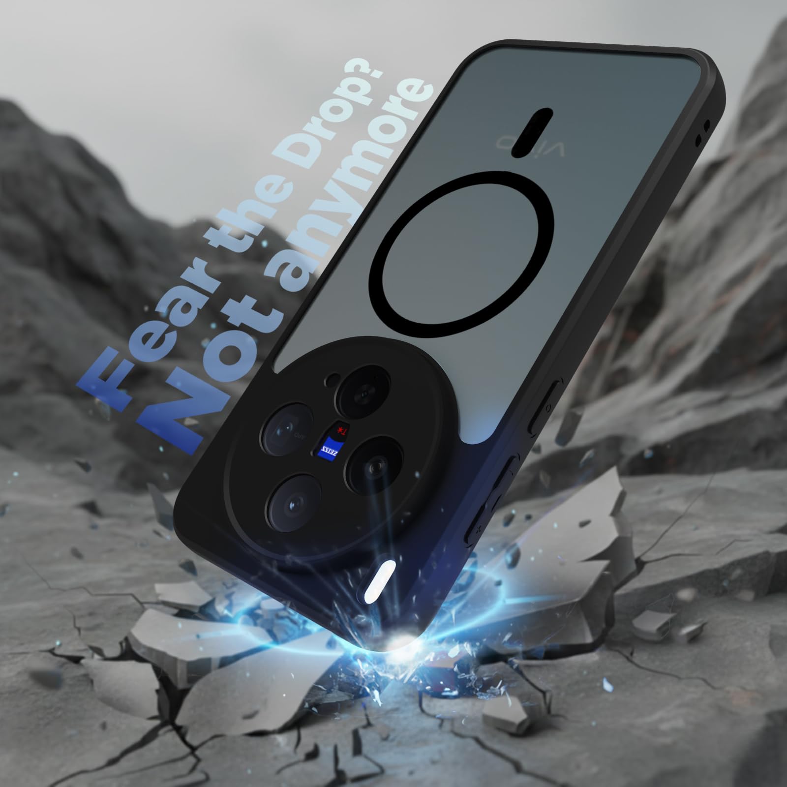 Vivo X300 5G Back Cover Case | Sleek Hybrid - Matte Black Magnetic