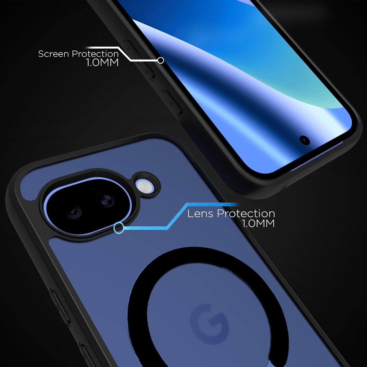 Google Pixel 10a Back Cover Case | Sleek Hybrid - Matte Black Magnetic