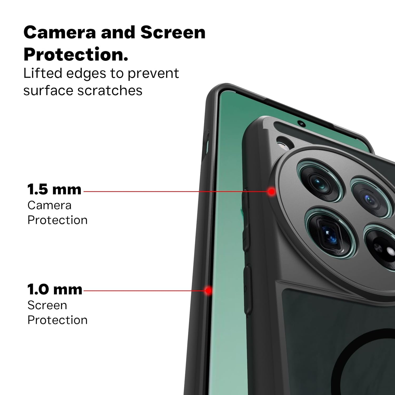 OnePlus 12 Back Cover Case | Sleek Hybrid - Smoke Black Magnetic