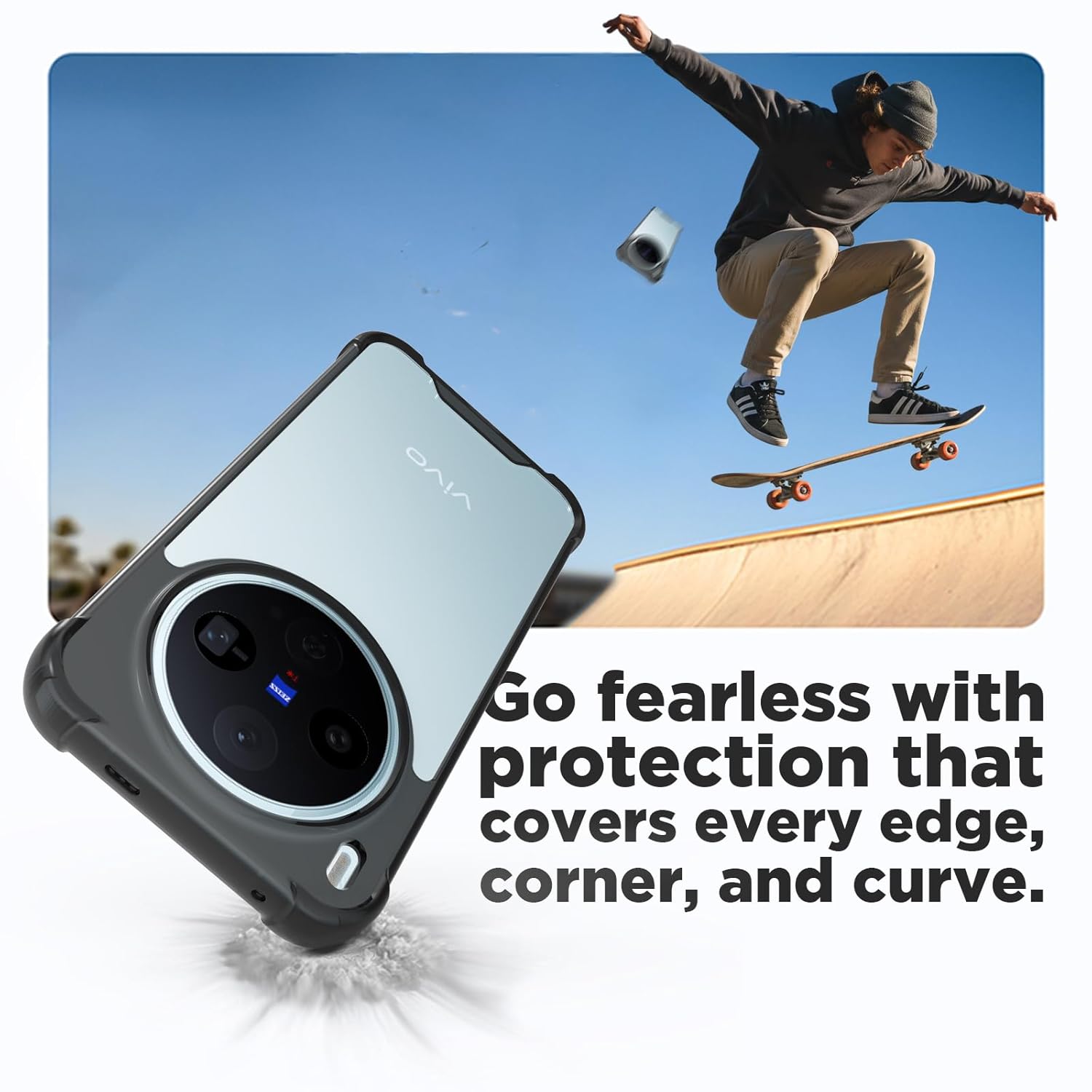 Vivo X300 5G Back Cover Case | Clear Hybrid - Clear Smoke