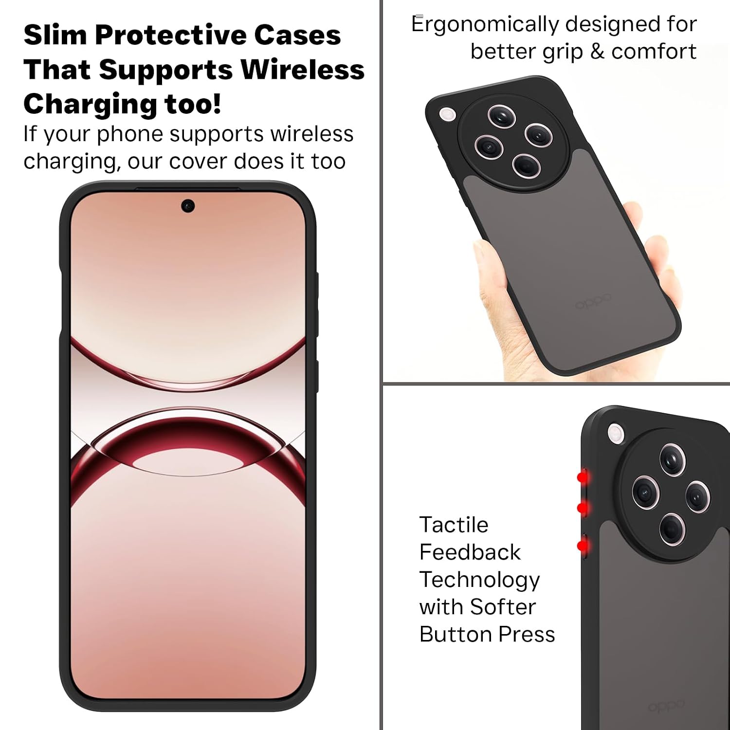 Oppo Find X8 Back Cover Case | Sleek Hybrid - Matte Black