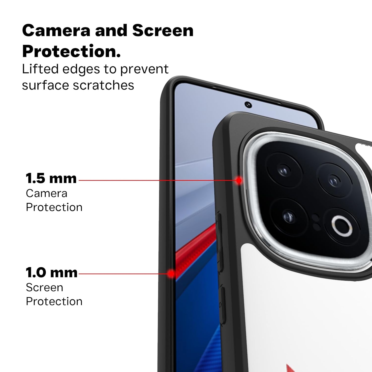 iQOO 13 5G Back Cover Case | Sleek Hybrid - Clear Black