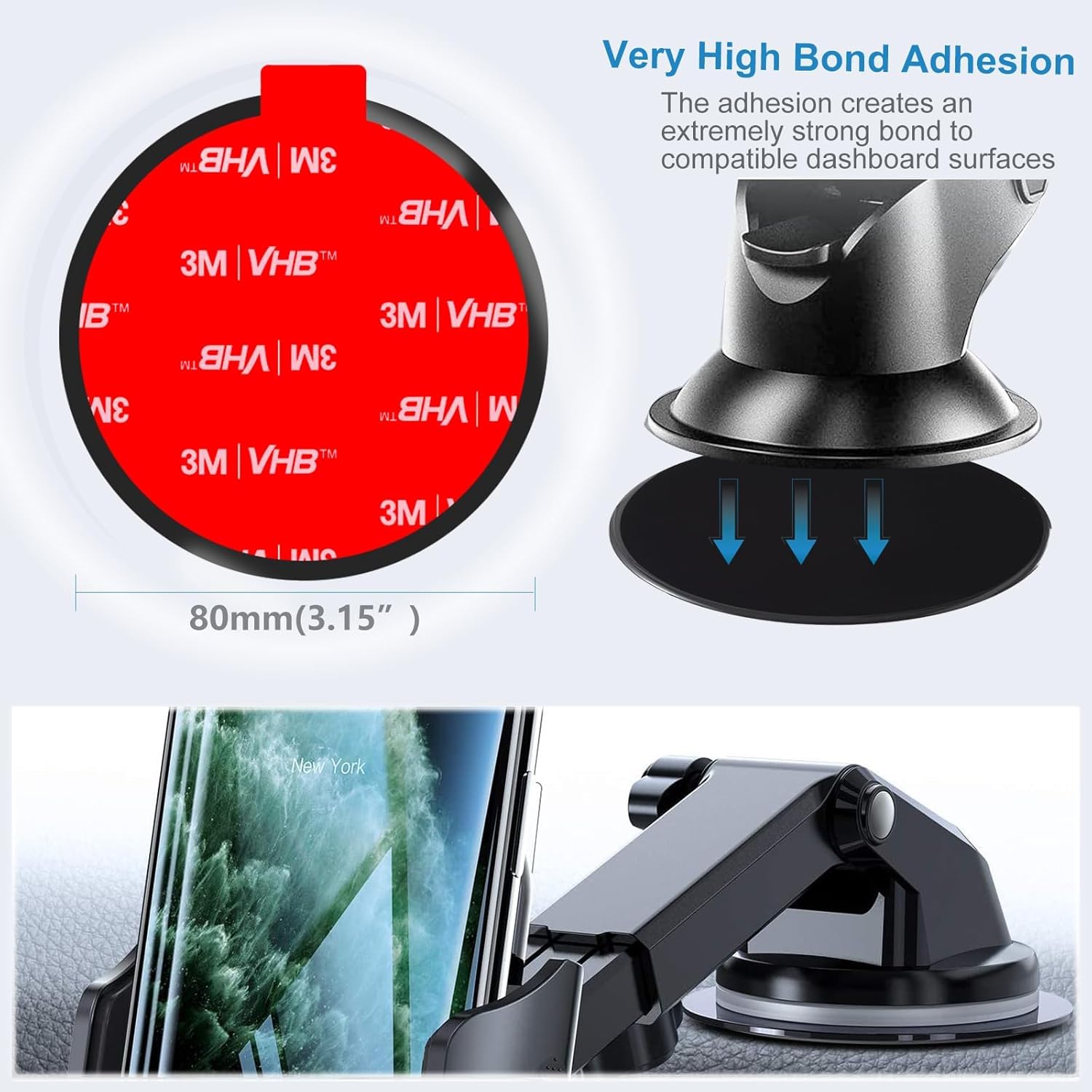 Dashboard Mounting Disk | Sticky Pad for Suction Holders (Pack of 3)
