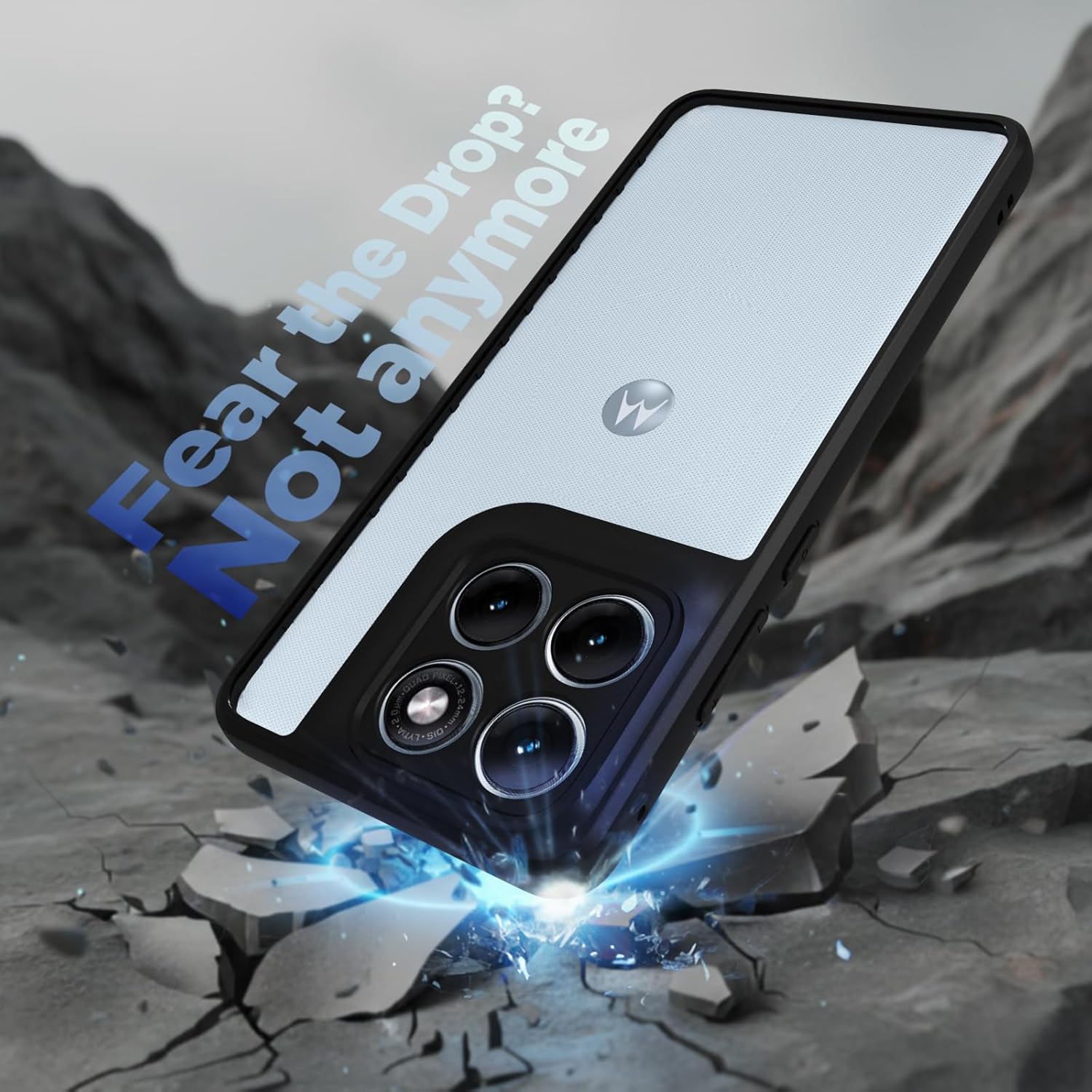 Motorola Moto Edge 70 Fusion 5G Back Cover Case | Clear Hybrid - Clear Black