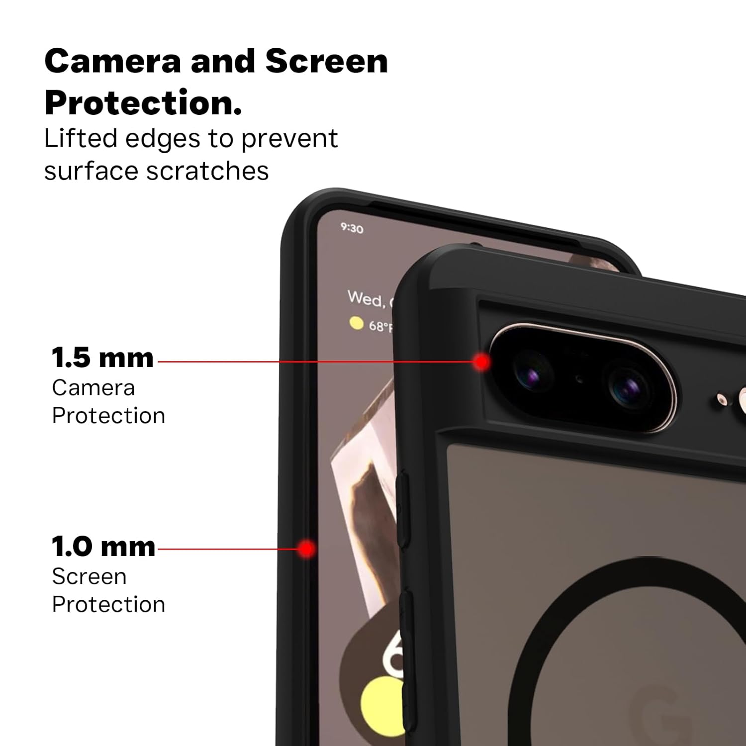 Google Pixel 8 Back Cover Case | Sleek Hybrid - Matte Black Magnetic