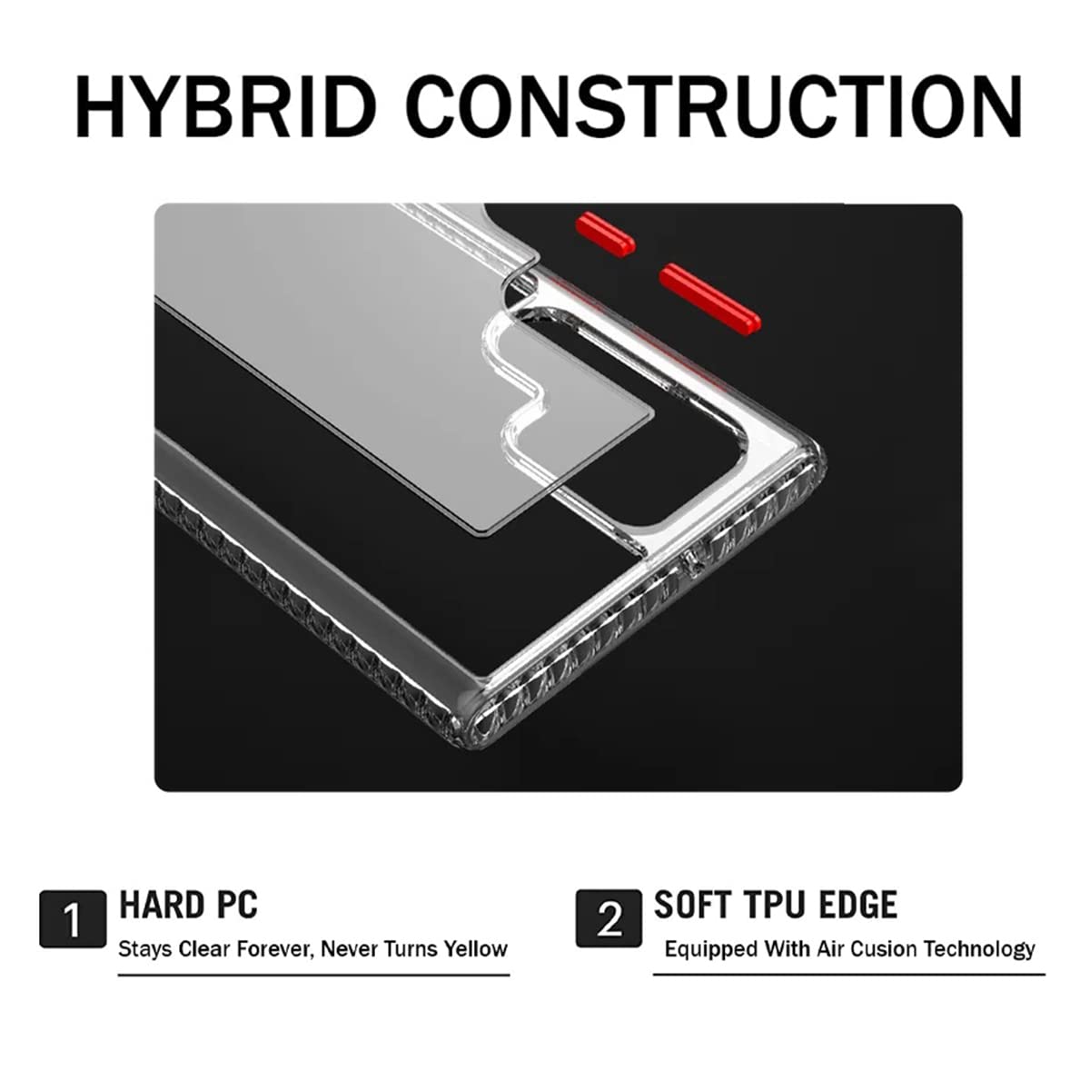 Samsung Galaxy S23 Ultra Back Cover Case | Crystal Hybrid - Clear