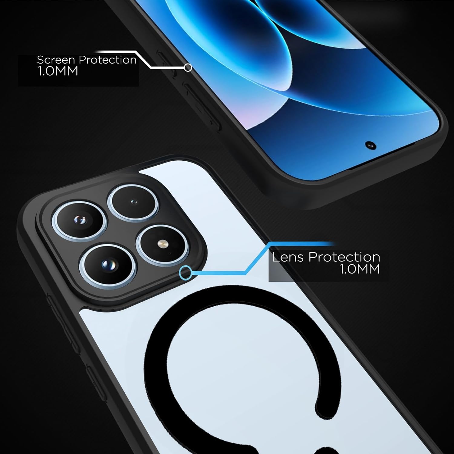 Xiaomi 17 Back Cover Case | Sleek Hybrid - Clear Magnetic