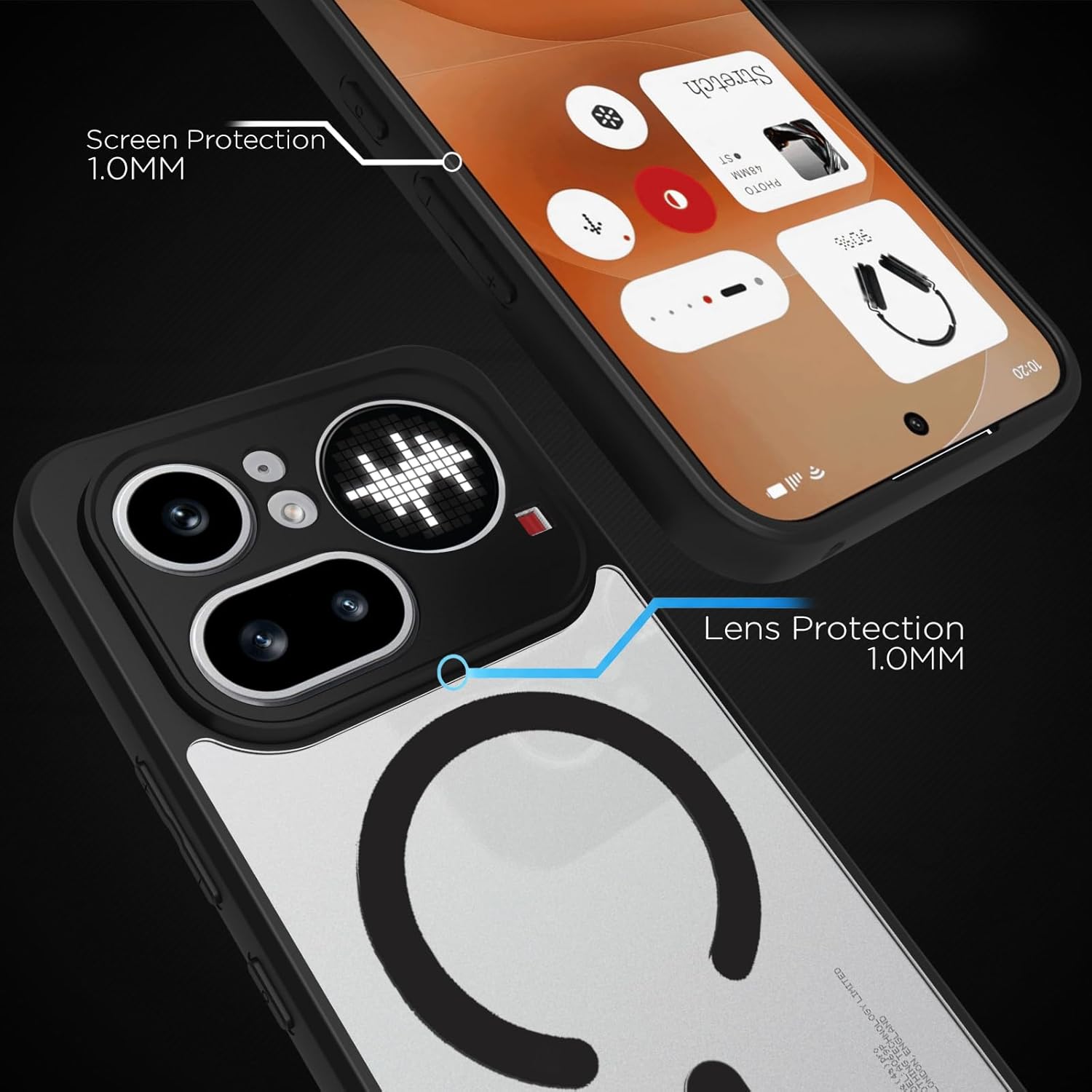 Nothing Phone 4a Pro 5G Back Cover Case | Sleek Hybrid - Clear Black Magnetic
