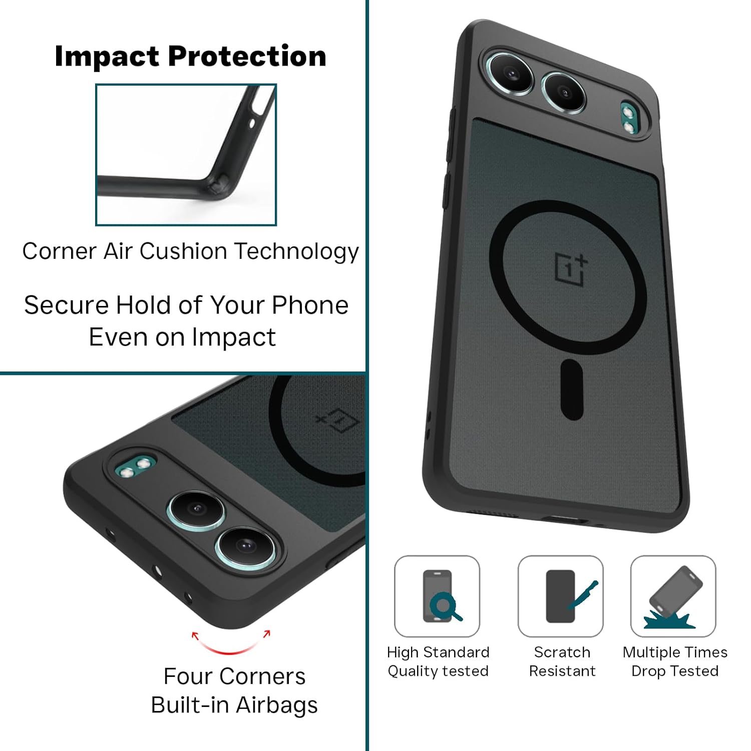 OnePlus Nord 4 5G Back Cover Case | Sleek Hybrid - Matte Black Magnetic