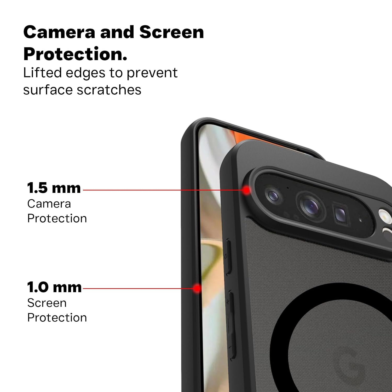 Google Pixel 9 Pro XL Back Cover Case | Sleek Hybrid - Matte Black Magnetic