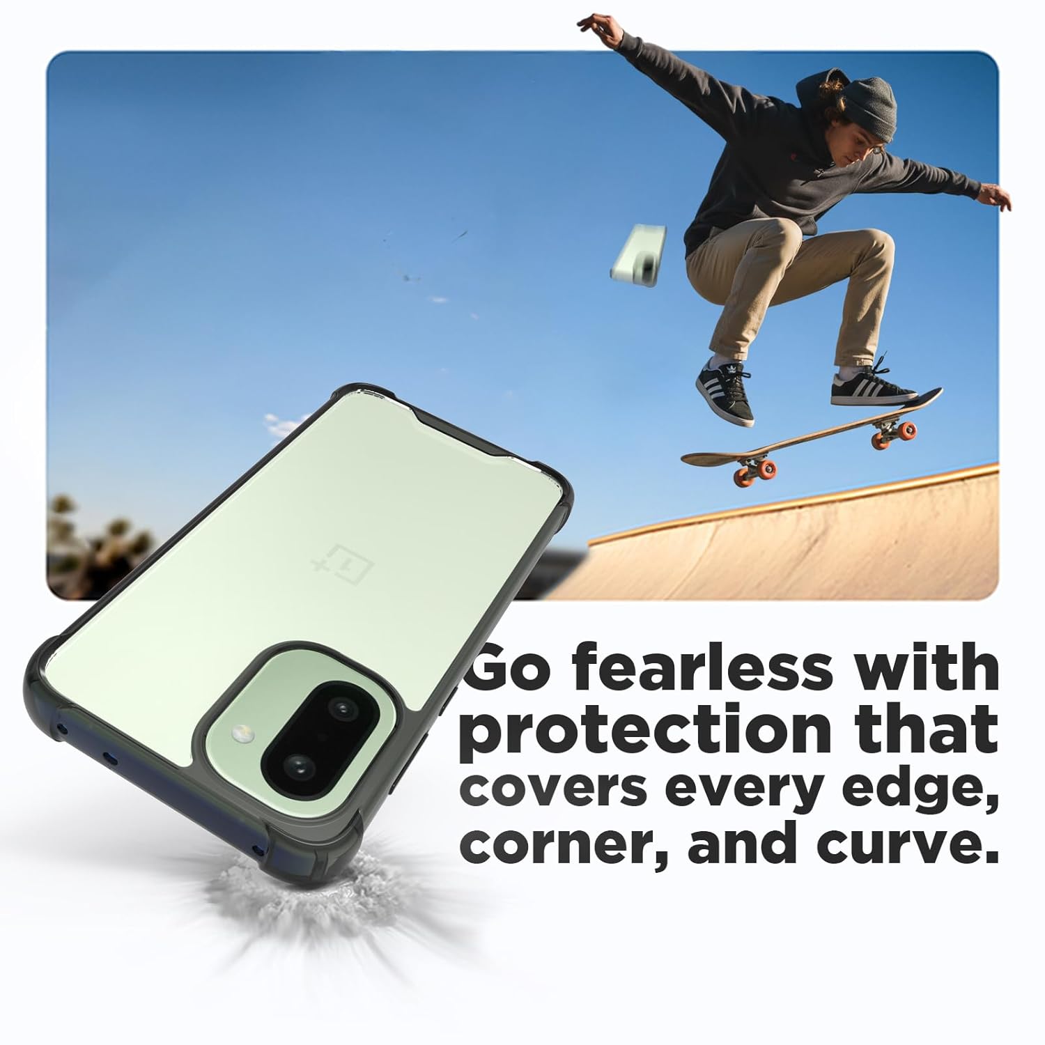 OnePlus 15R 5G Back Cover Case | Clear Hybrid - Clear Smoke