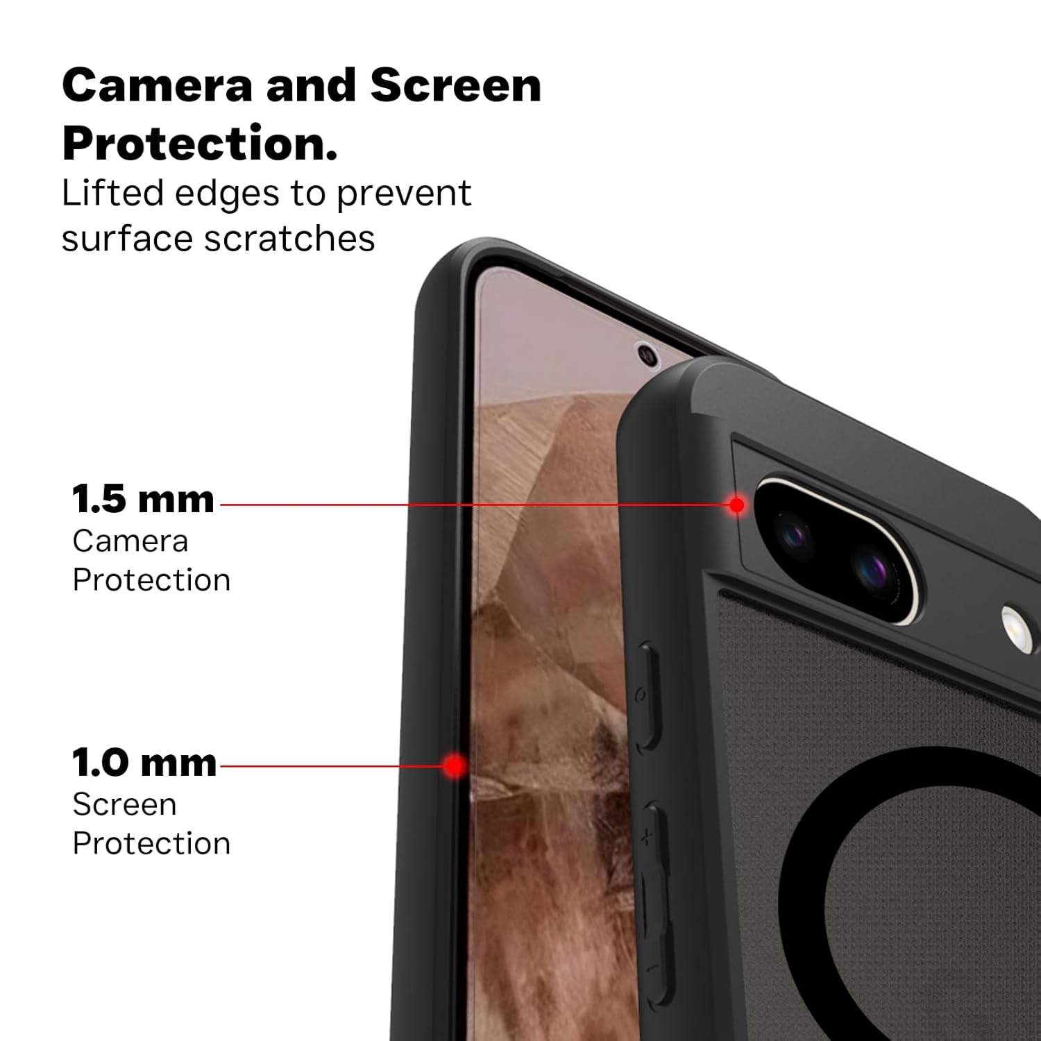 Google Pixel 8a Back Cover Case | Sleek Hybrid - Matte Black Magentic