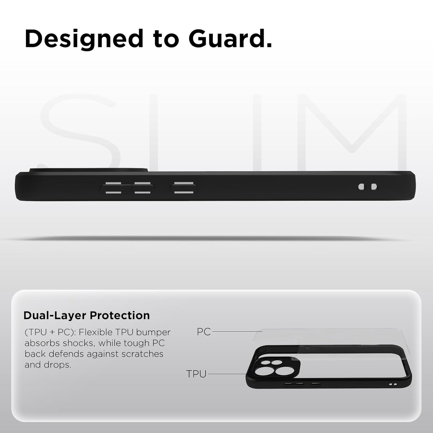 OPPO Reno15 Mini 5G Back Cover Case | Sleek Hybrid - Clear Black