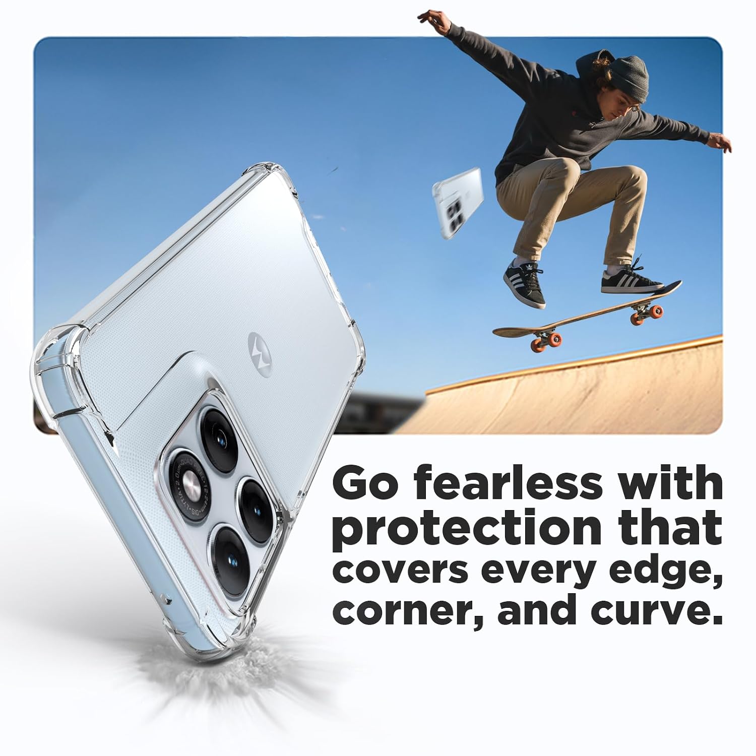 Motorola Edge 70 Fusion Back Cover Case | Clear Hybrid - Clear Smoke