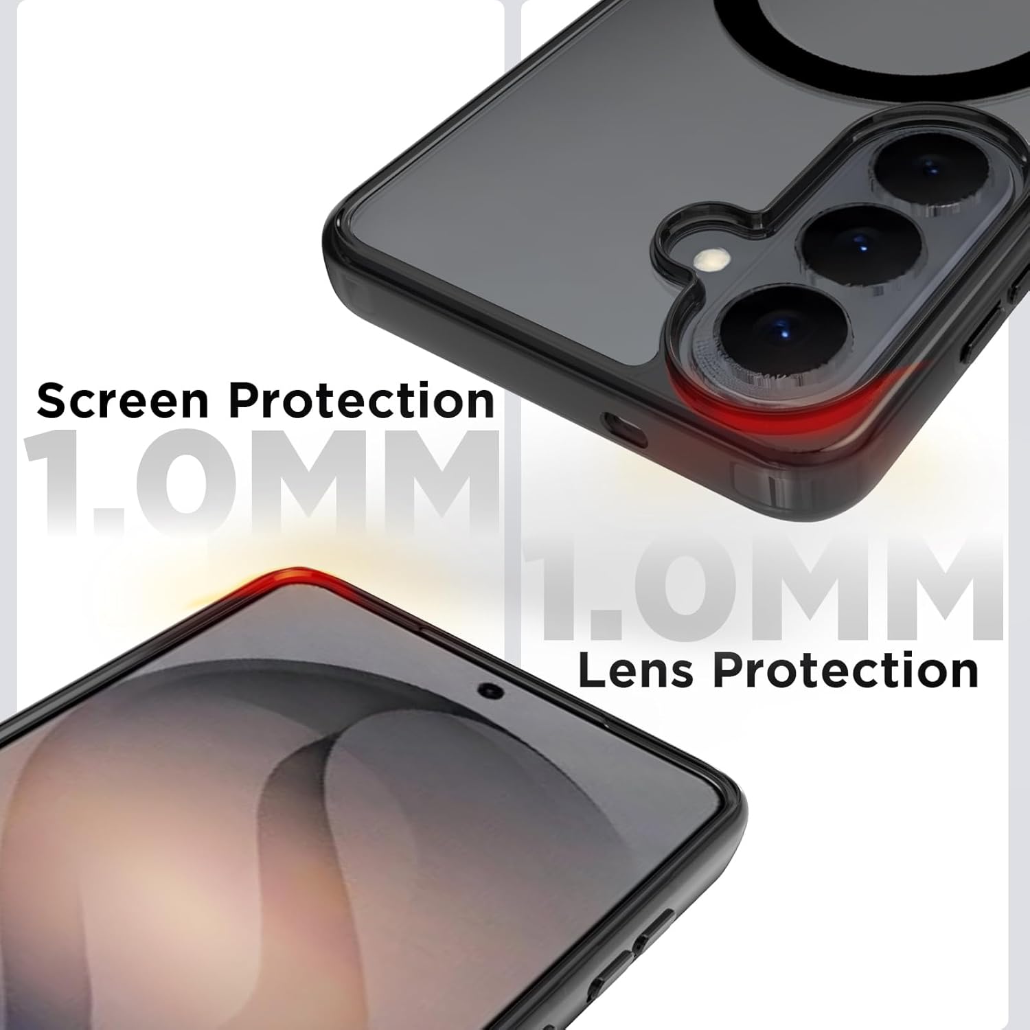 Samsung Galaxy S26 Back Cover Case | Clear Hybrid - Clear Black Magnetic