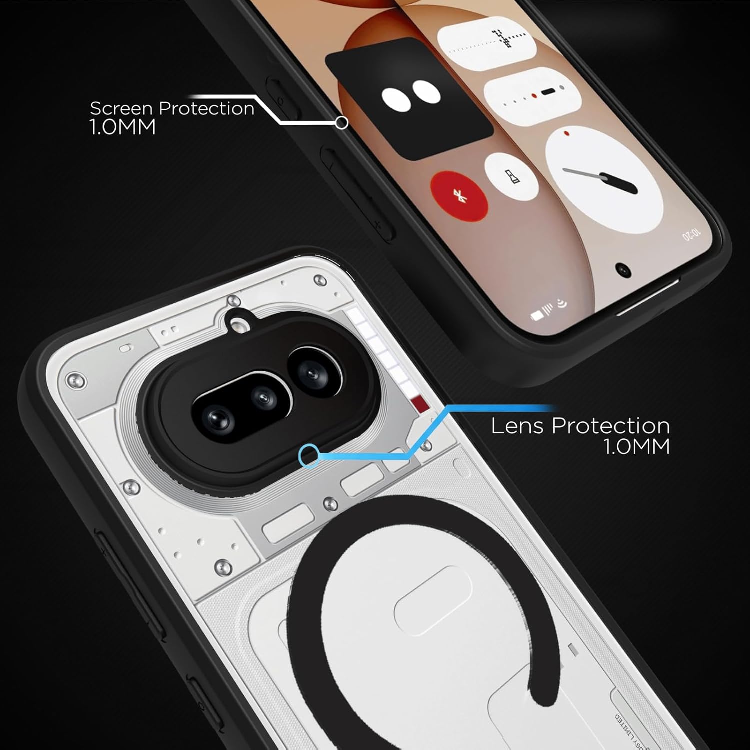 Nothing Phone 4a 5G Back Cover Case | Clear Hybrid - Clear Black Magnetic