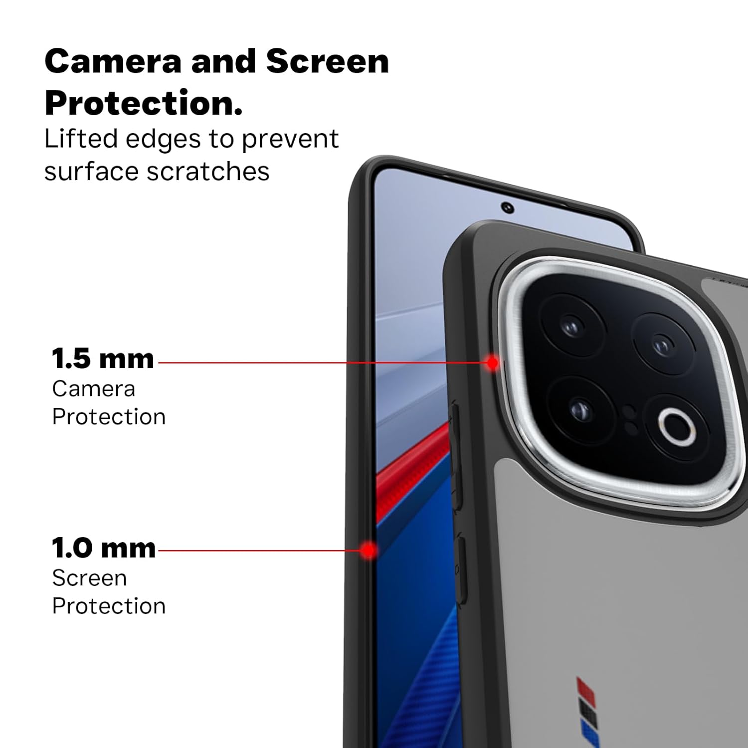 iQOO 13 5G Back Cover Case | Sleek Hybrid - Matte Black