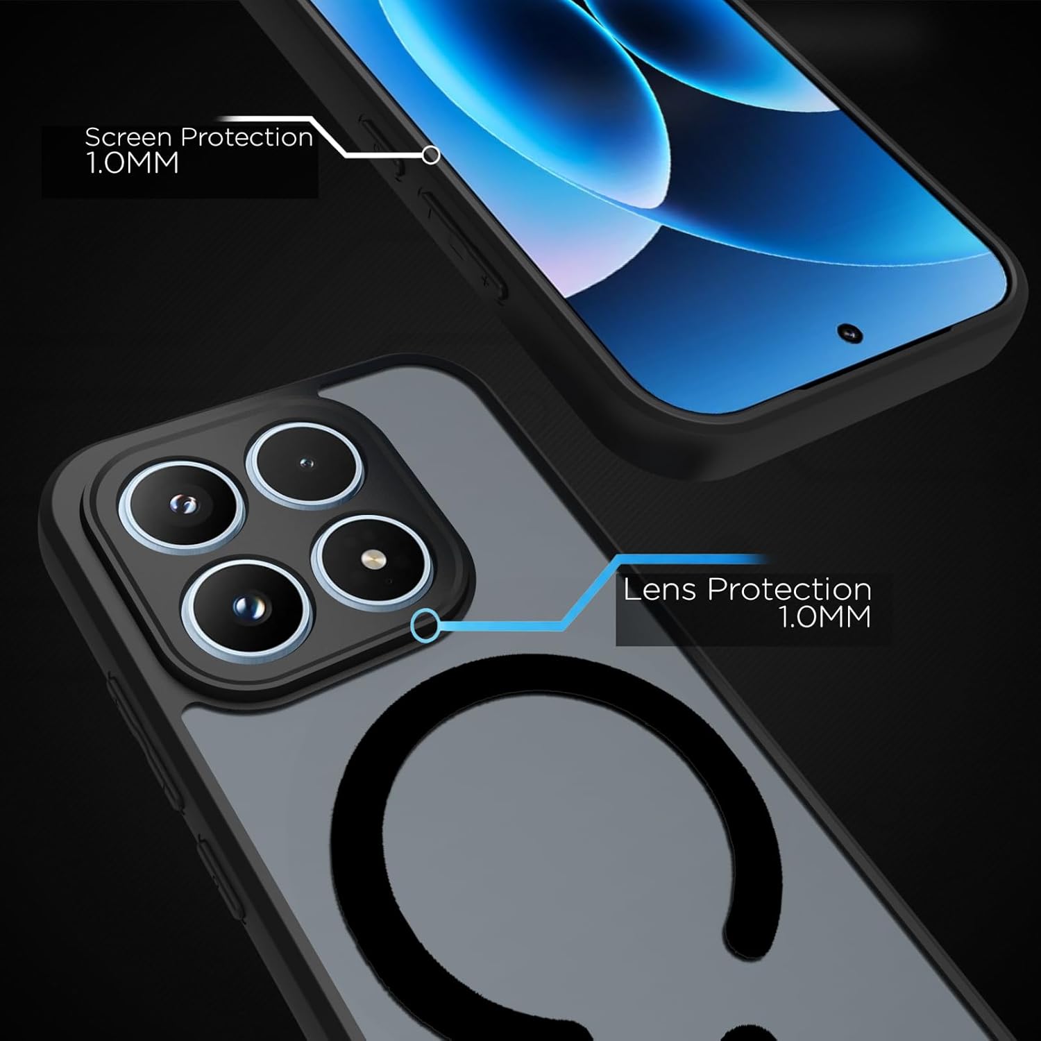 Xiaomi 17 Back Cover Case | Sleek Hybrid - Matte Black Magnetic