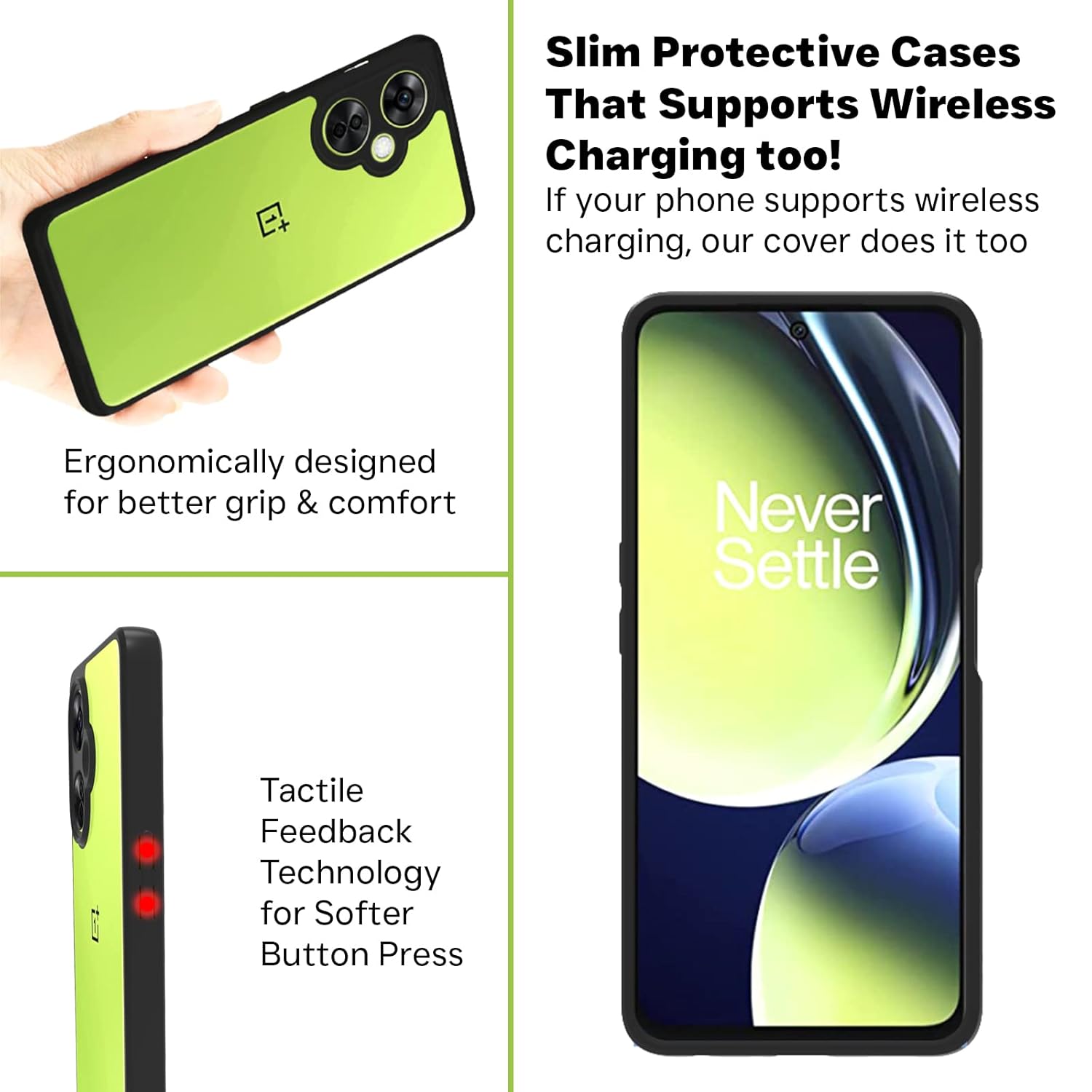 OnePlus Nord CE 3 Lite 5G Back Cover Case | Clear Hybrid - Black