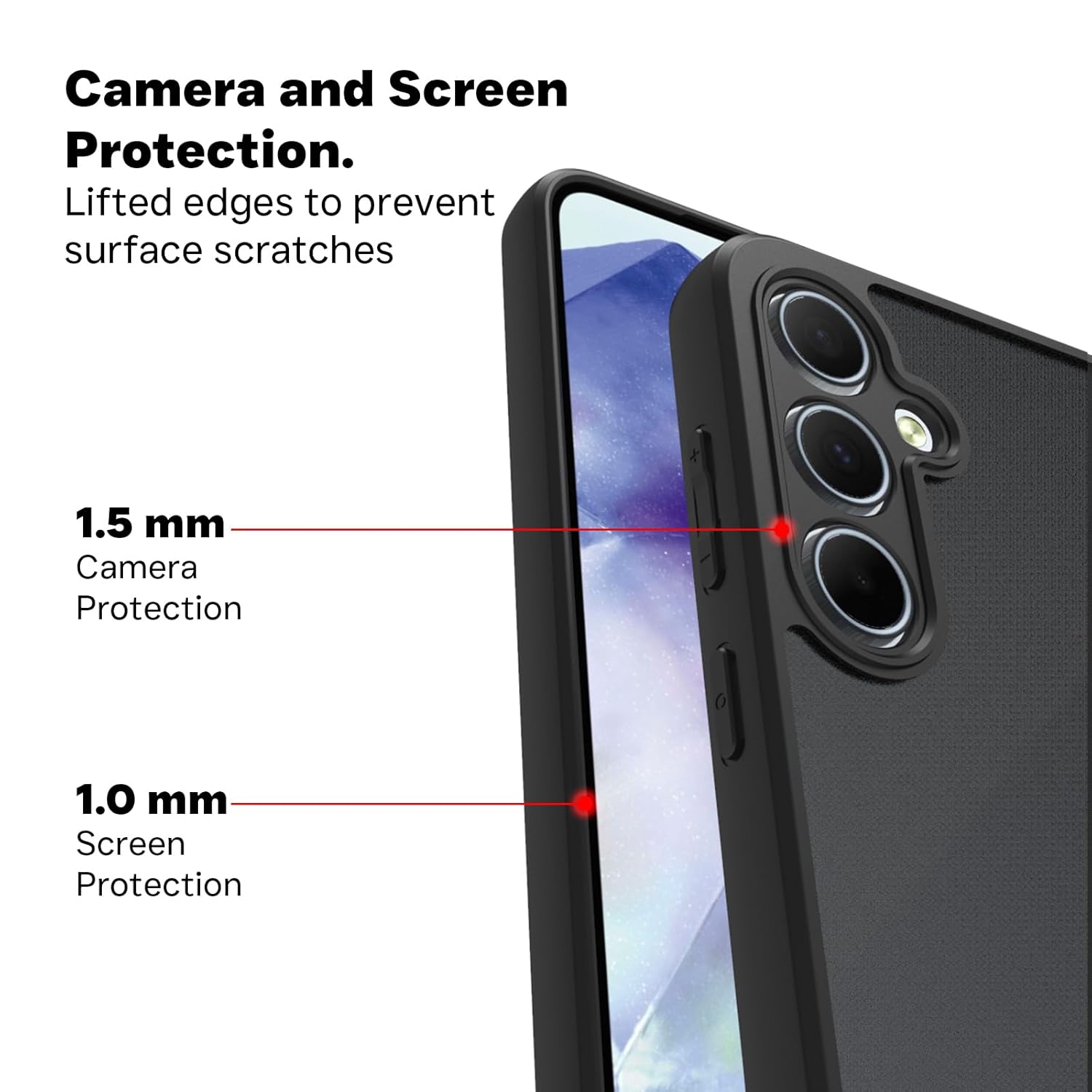 Samsung Galaxy A55 5G Back Cover Case | Sleek Hybrid - Matte Black