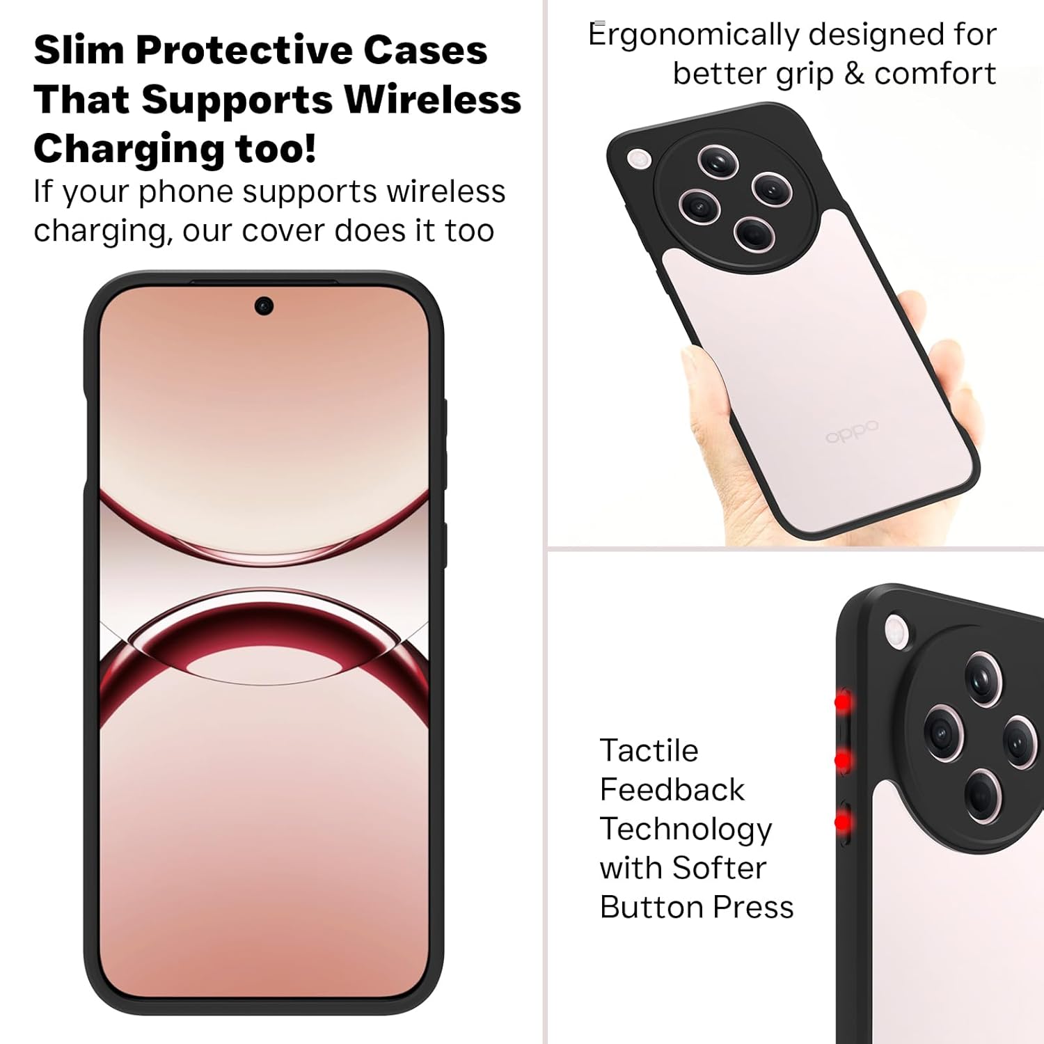 Oppo Find X8 5G Back Cover Case | Clear Hybrid - Clear Black
