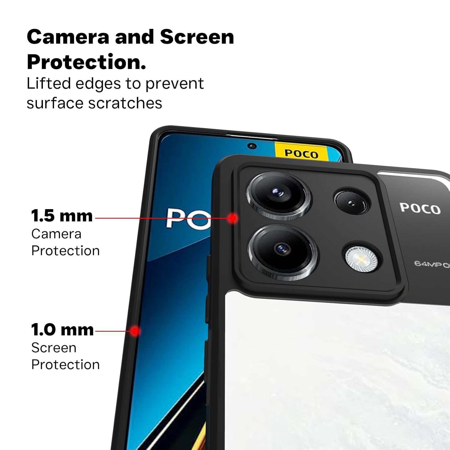 Poco X6 / Redmi Note 13 Pro 5G Back Cover Case | Sleek Hybrid - Black