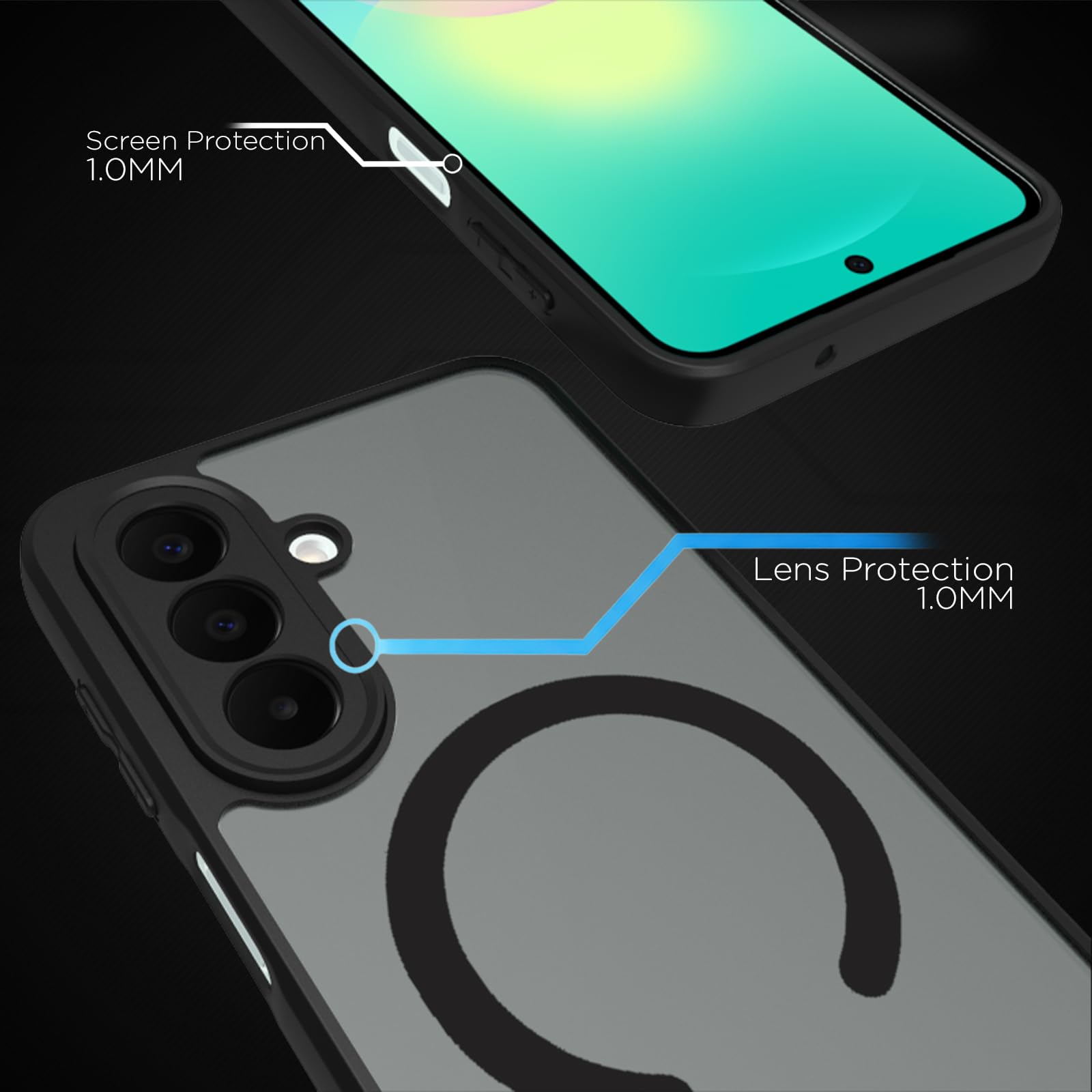 Samsung Galaxy A27 Back Cover Case | Sleek Hybrid - Matte Black Magnetic