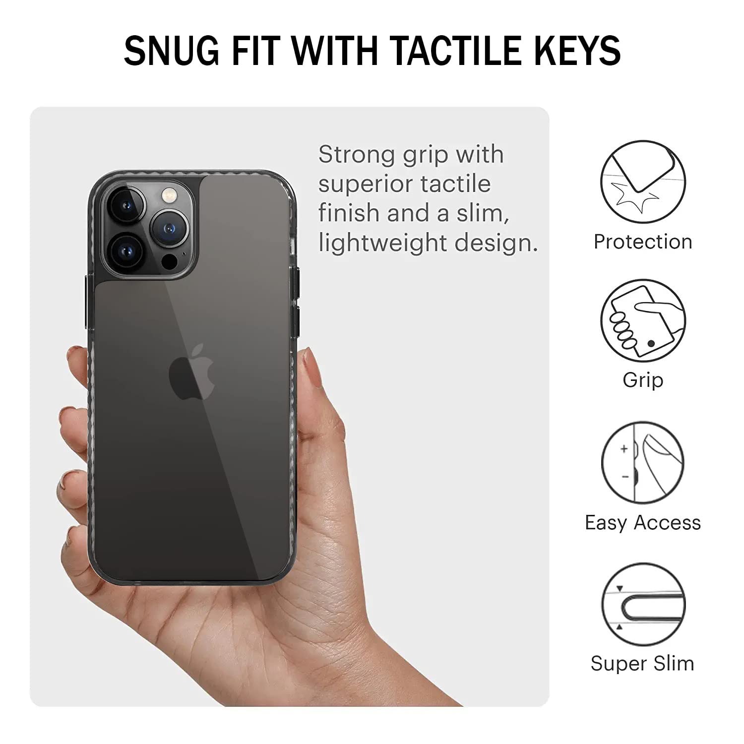 iPhone 14 Pro Back Cover Case | Crystal Hybrid - Transparent