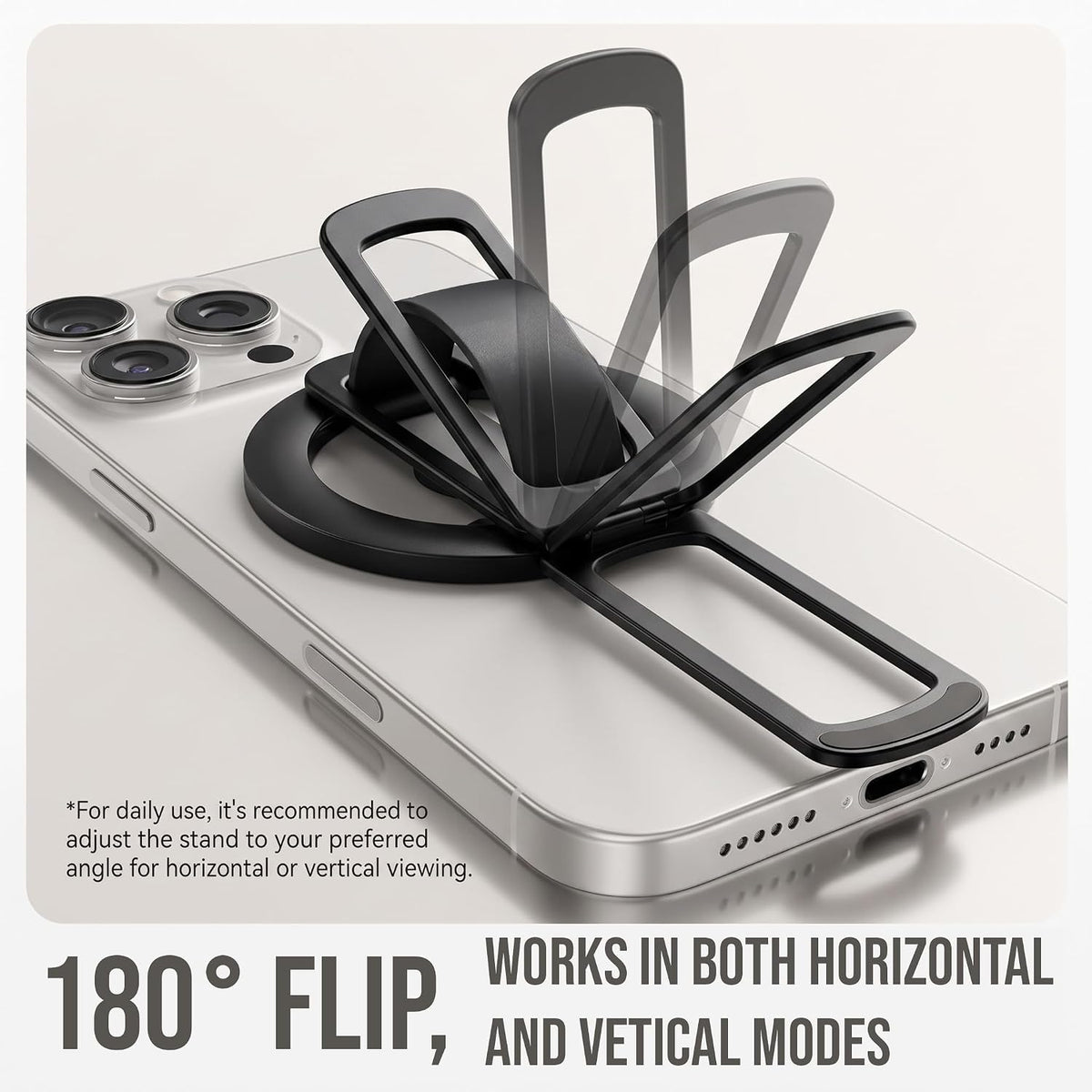 Magnetic Phone Grip & Stand | 2-in-1 Silicone Finger Loop - Black