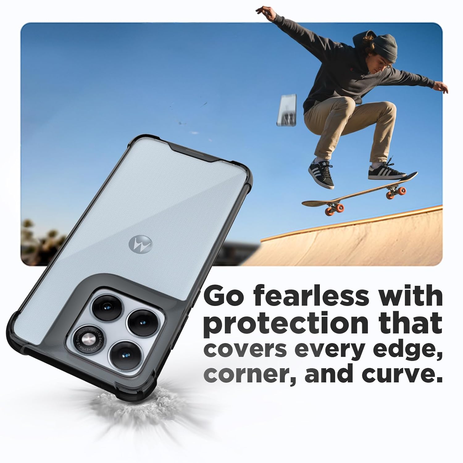 Motorola Edge 70 Fusion Back Cover Case | Clear Hybrid - Clear Smoke